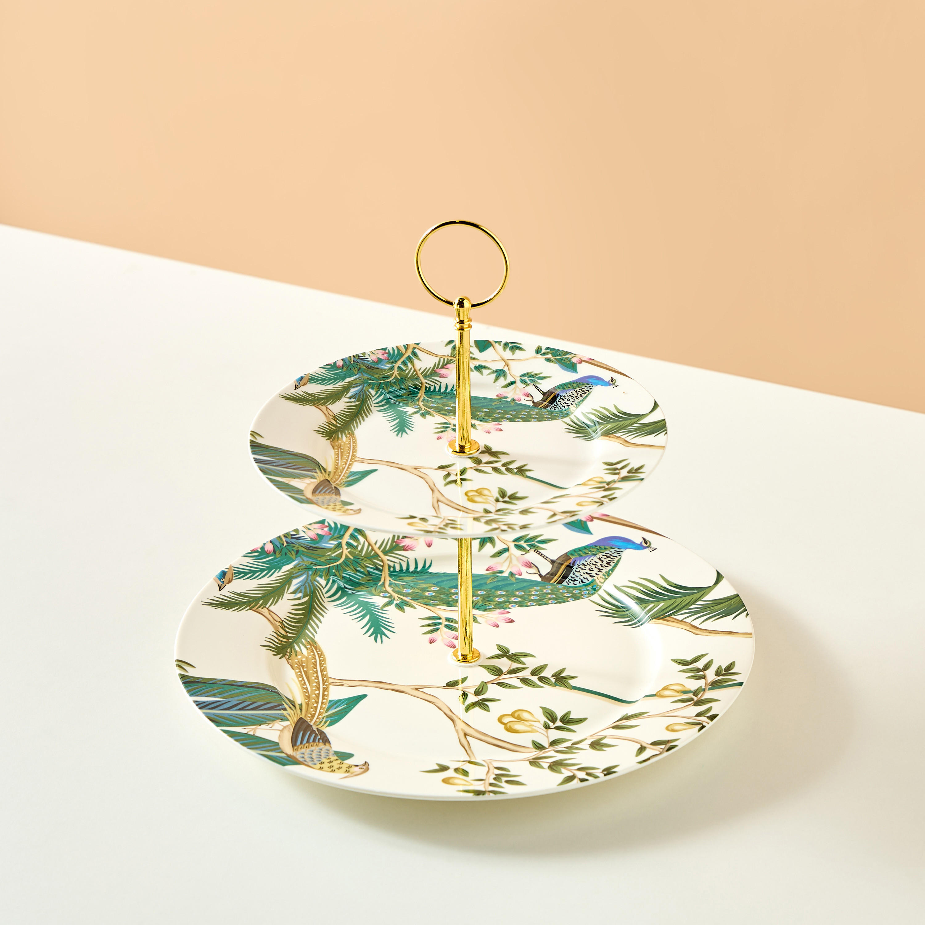 Peacock 2-Tier Cake Stand - 27 cm-household-dining-serveware-cakestands-image-3