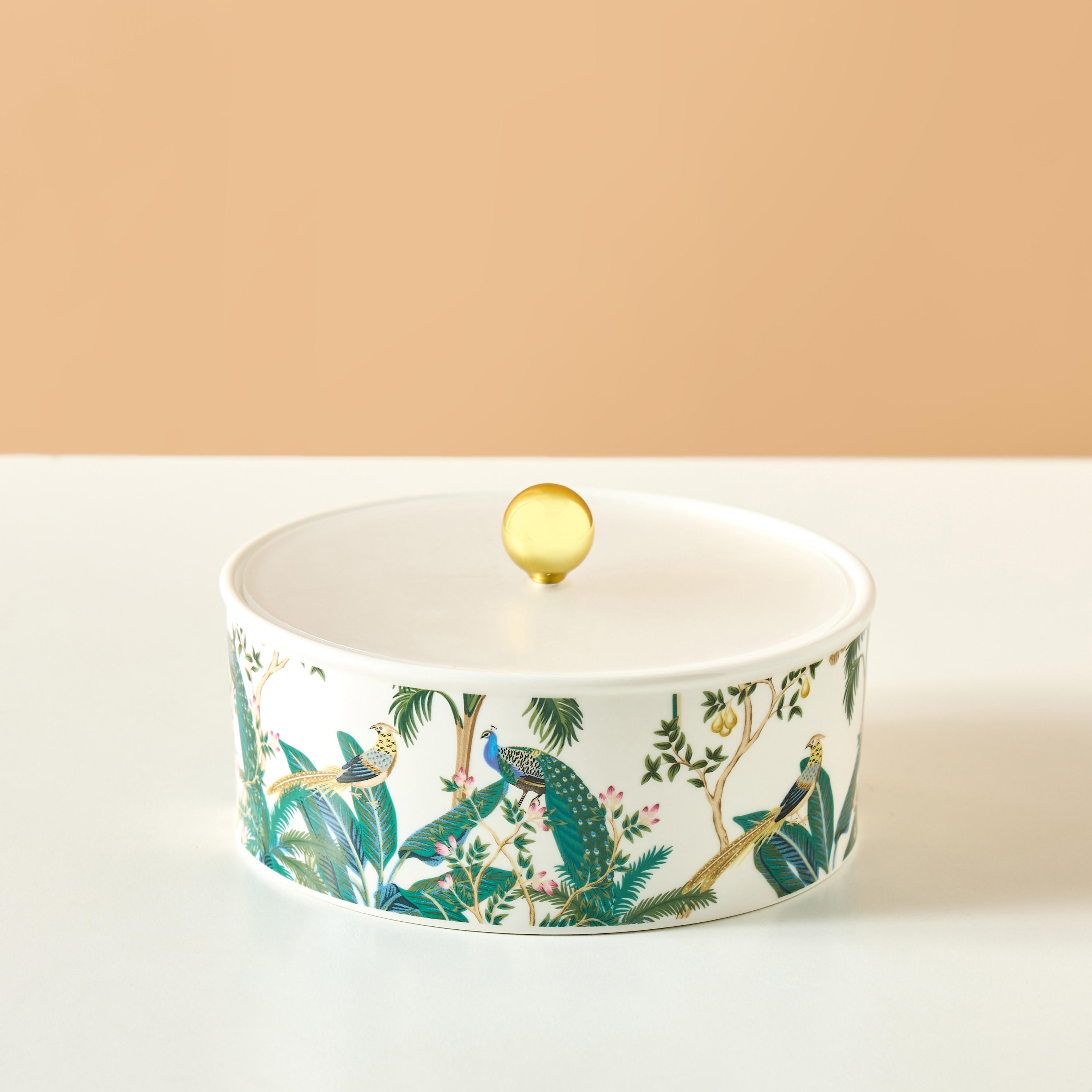 Peacock Date Bowl with Cover-household-dining-dinnerware-bowls-image-2