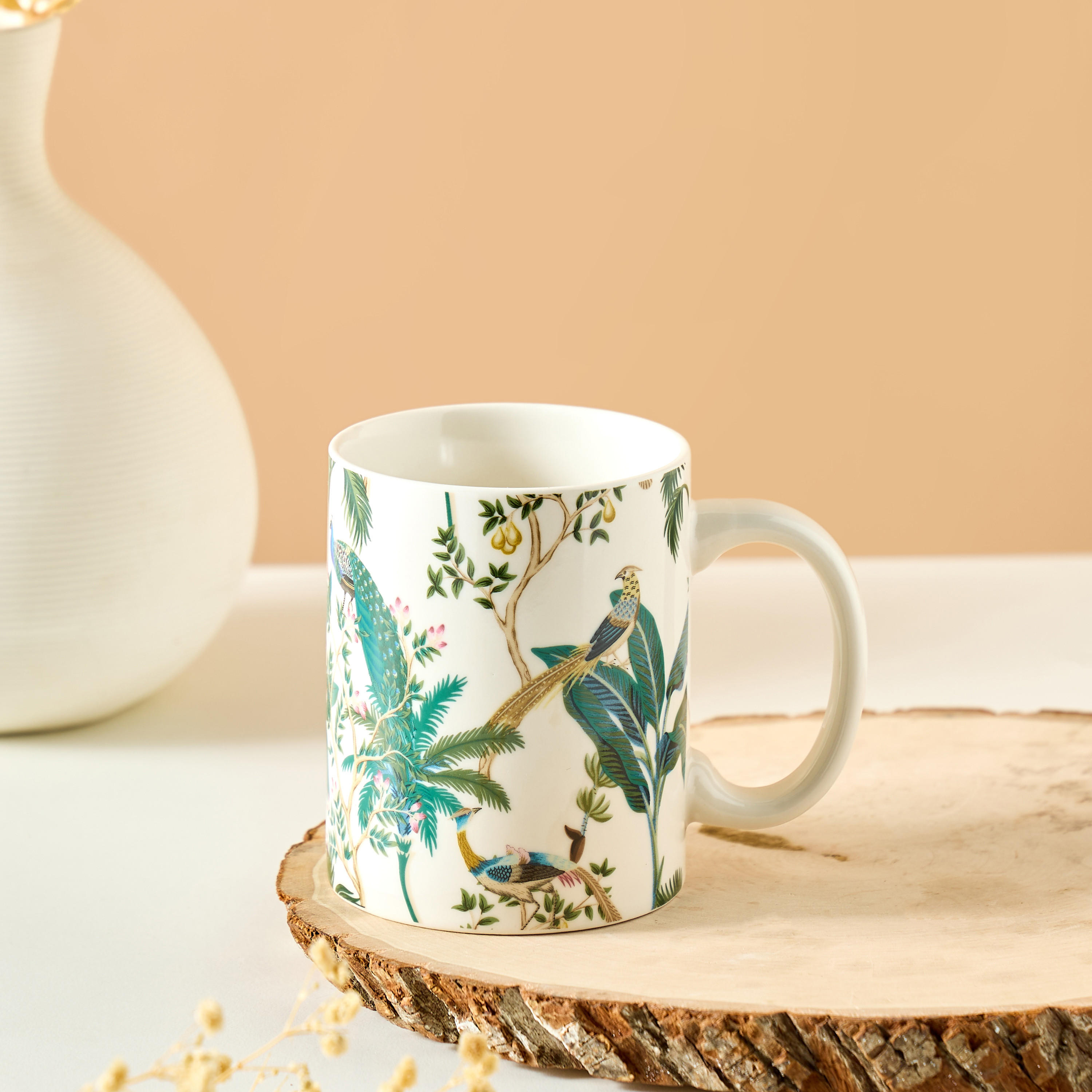 Peacock New Bone China Mug - 360 ml-household-dining-teaandcoffee-mugsandcups-image-1