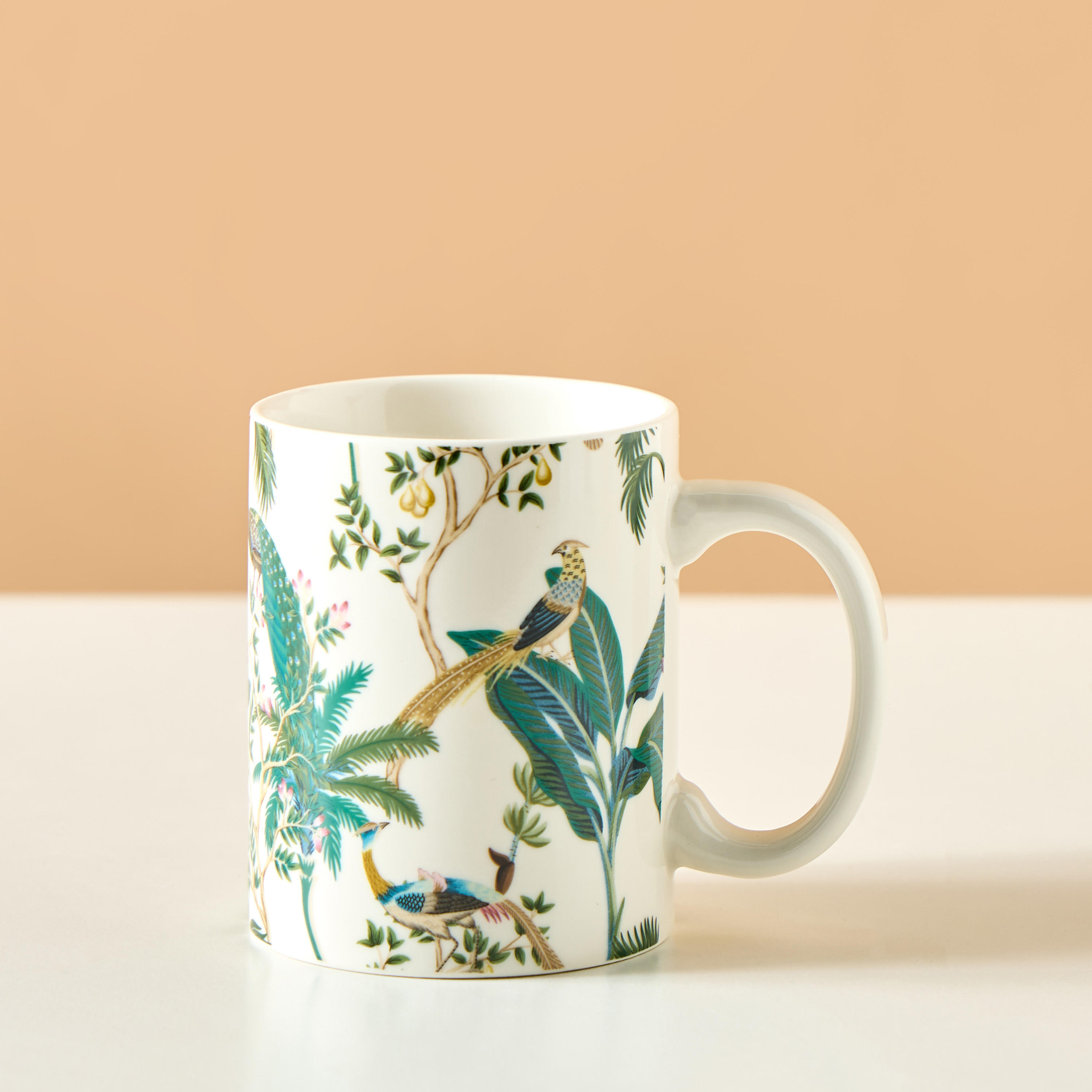 Peacock New Bone China Mug - 360 ml-household-dining-teaandcoffee-mugsandcups-image-2