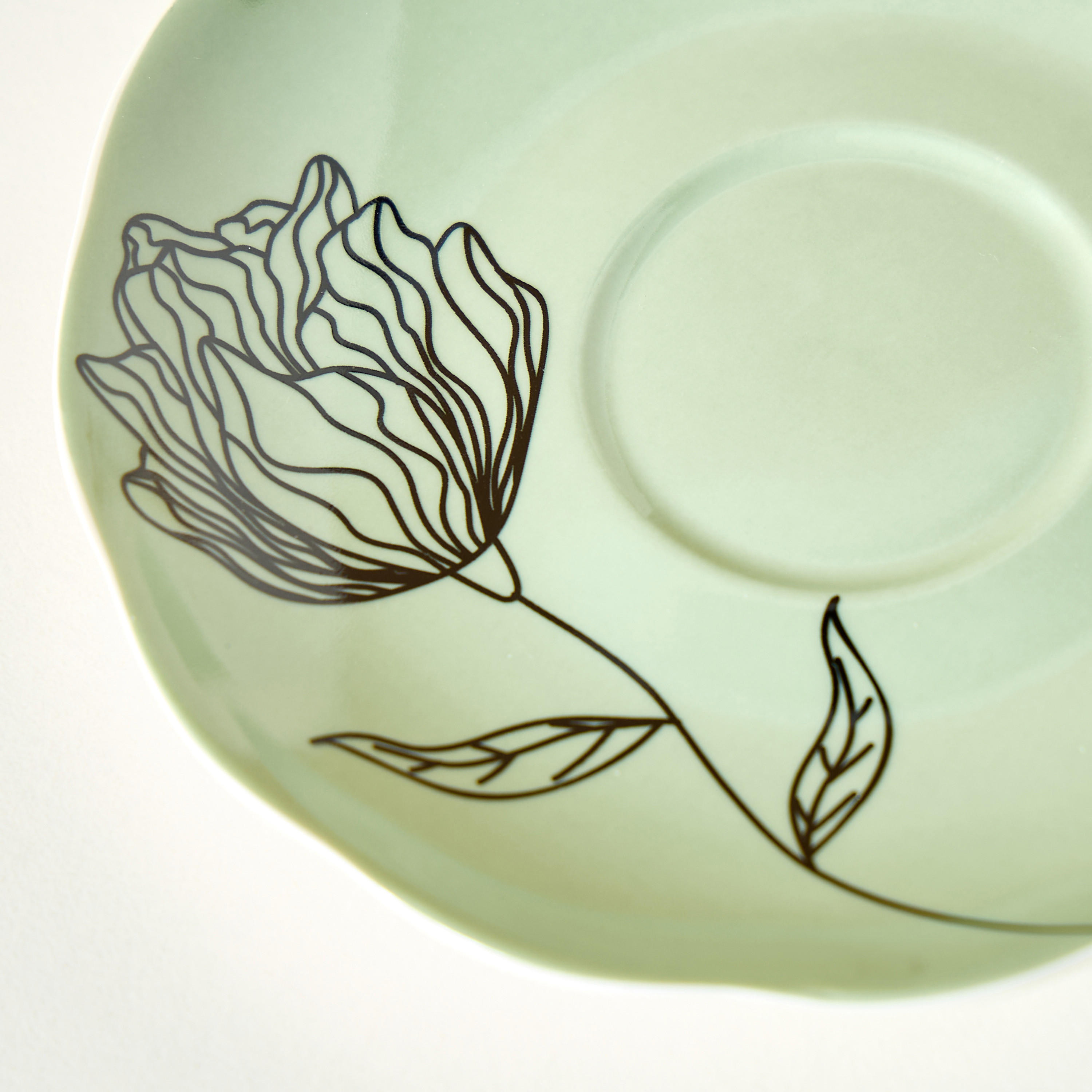 Floral Print 4-Piece Cup and Saucer Set-household-dining-teaandcoffee-teaandcoffeesets-image-4