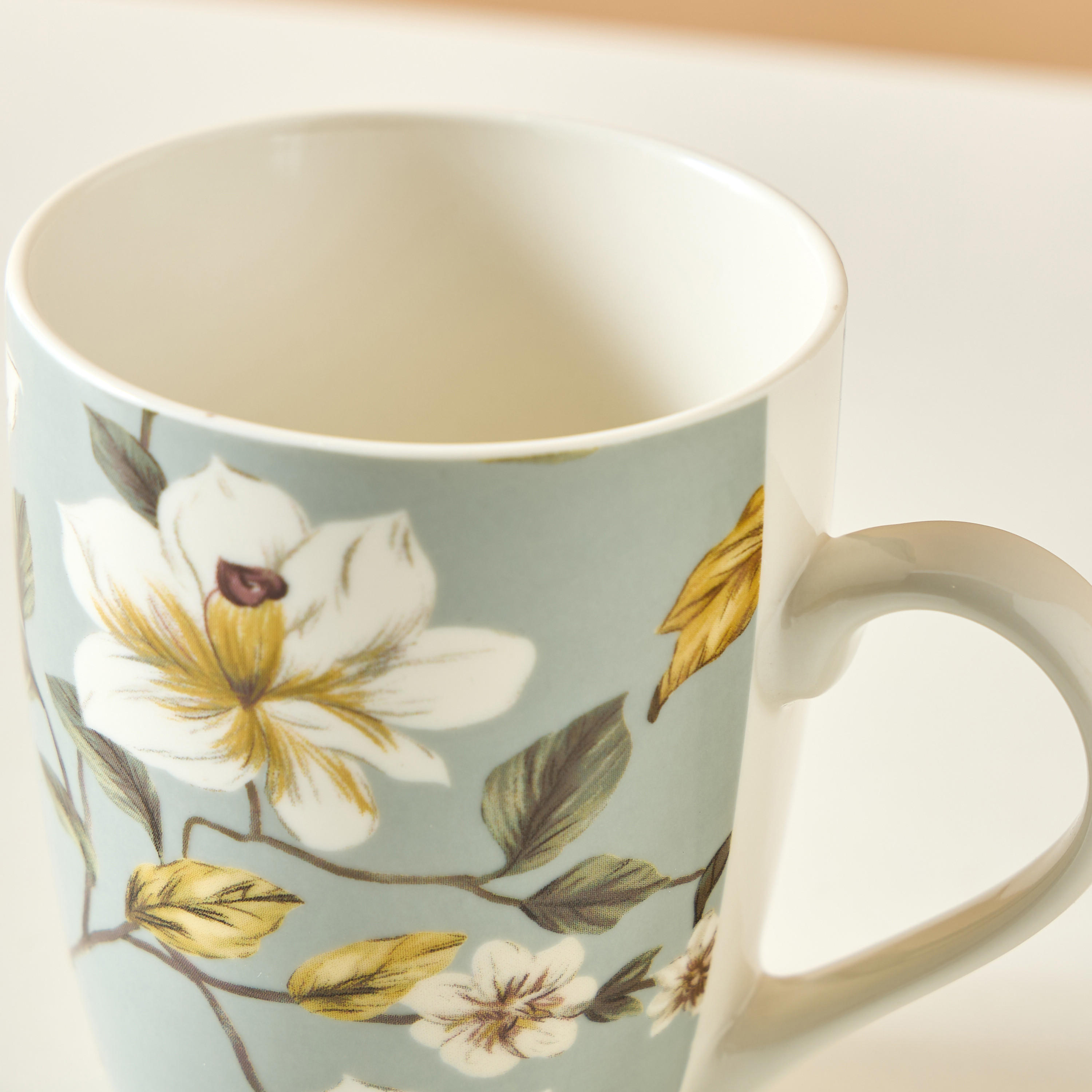 Floral Printed New Bone China Mug - 340 ml-household-dining-teaandcoffee-mugsandcups-image-3