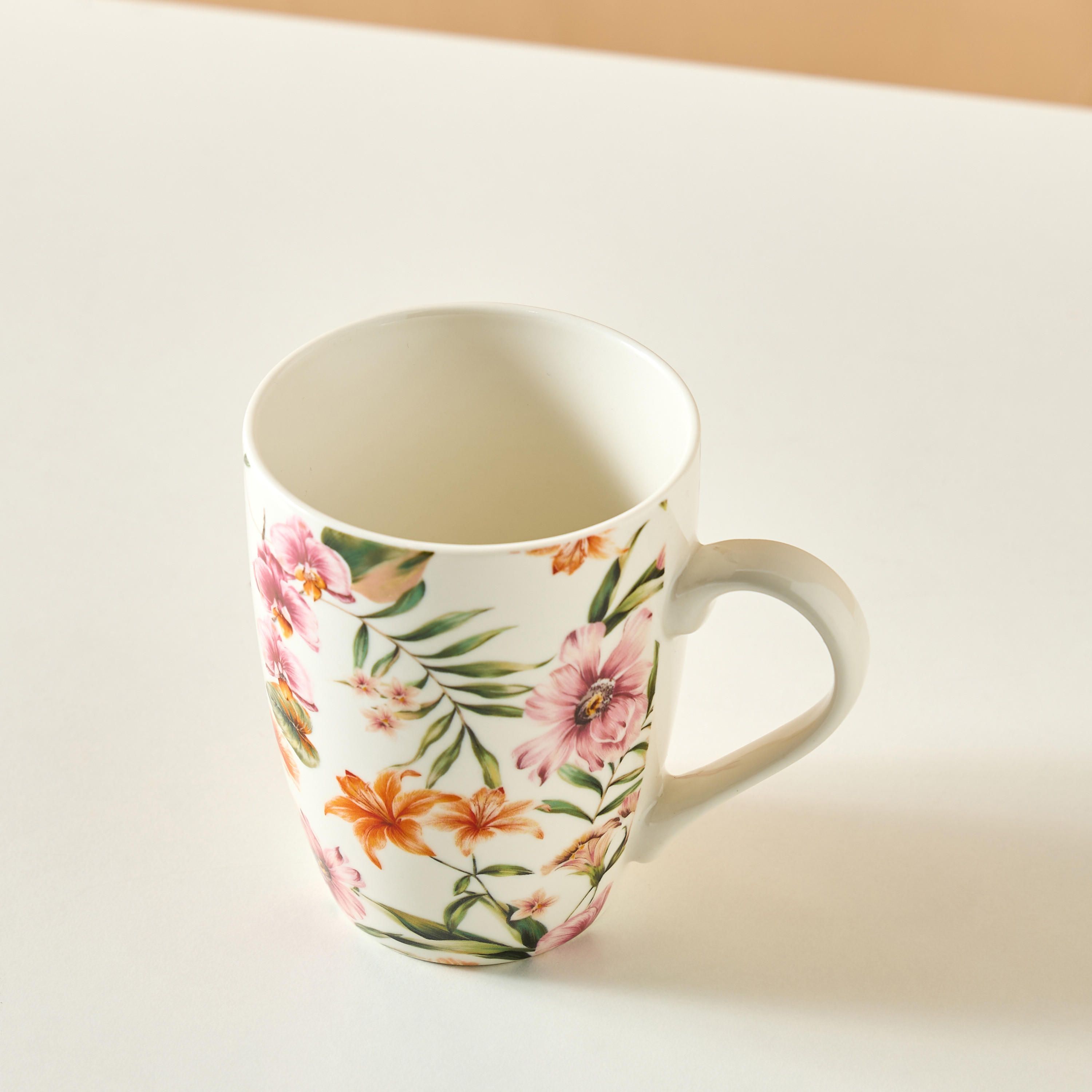 Floral Printed New Bone China Mug - 340 ml-household-dining-teaandcoffee-mugsandcups-image-2