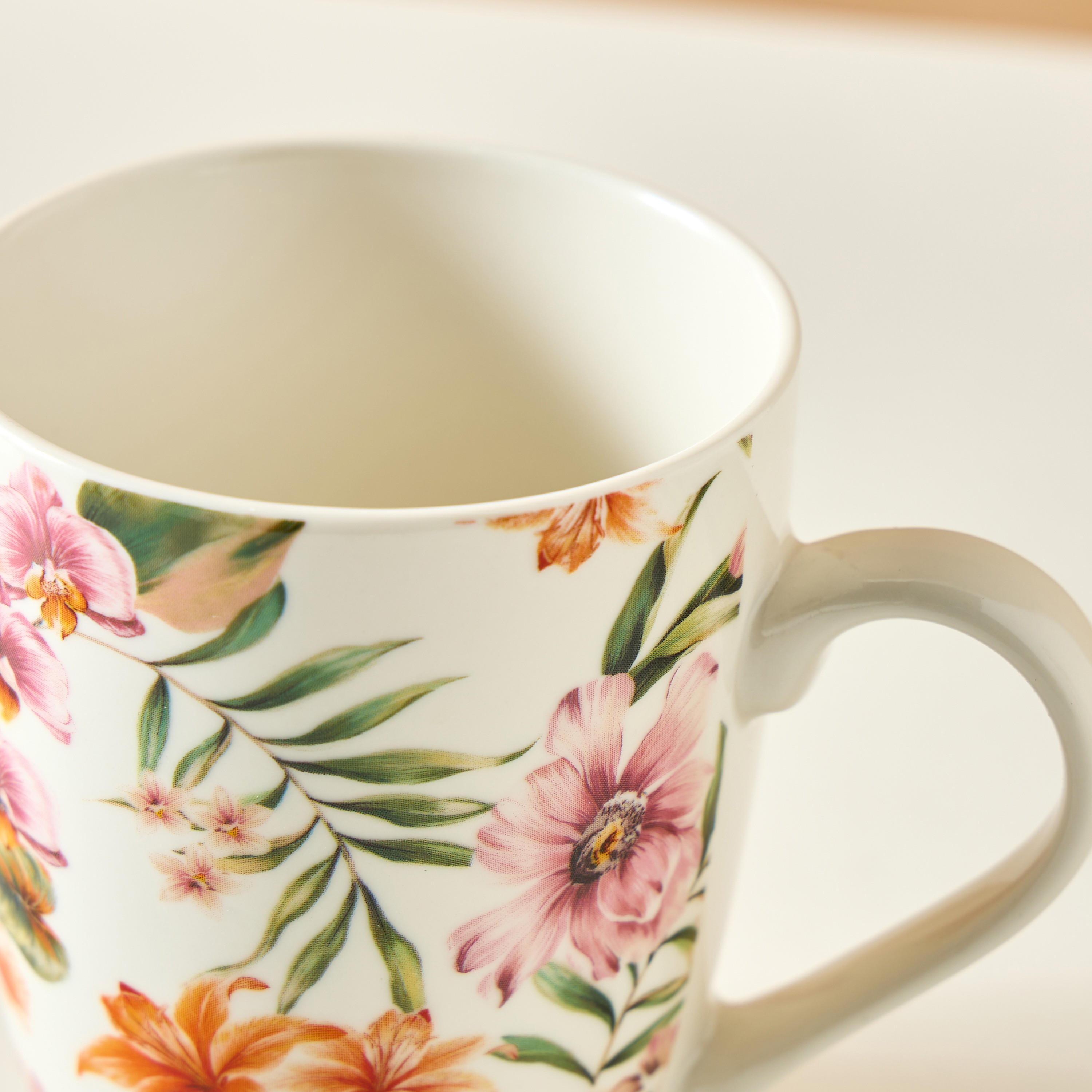 Floral Printed New Bone China Mug - 340 ml-household-dining-teaandcoffee-mugsandcups-image-3