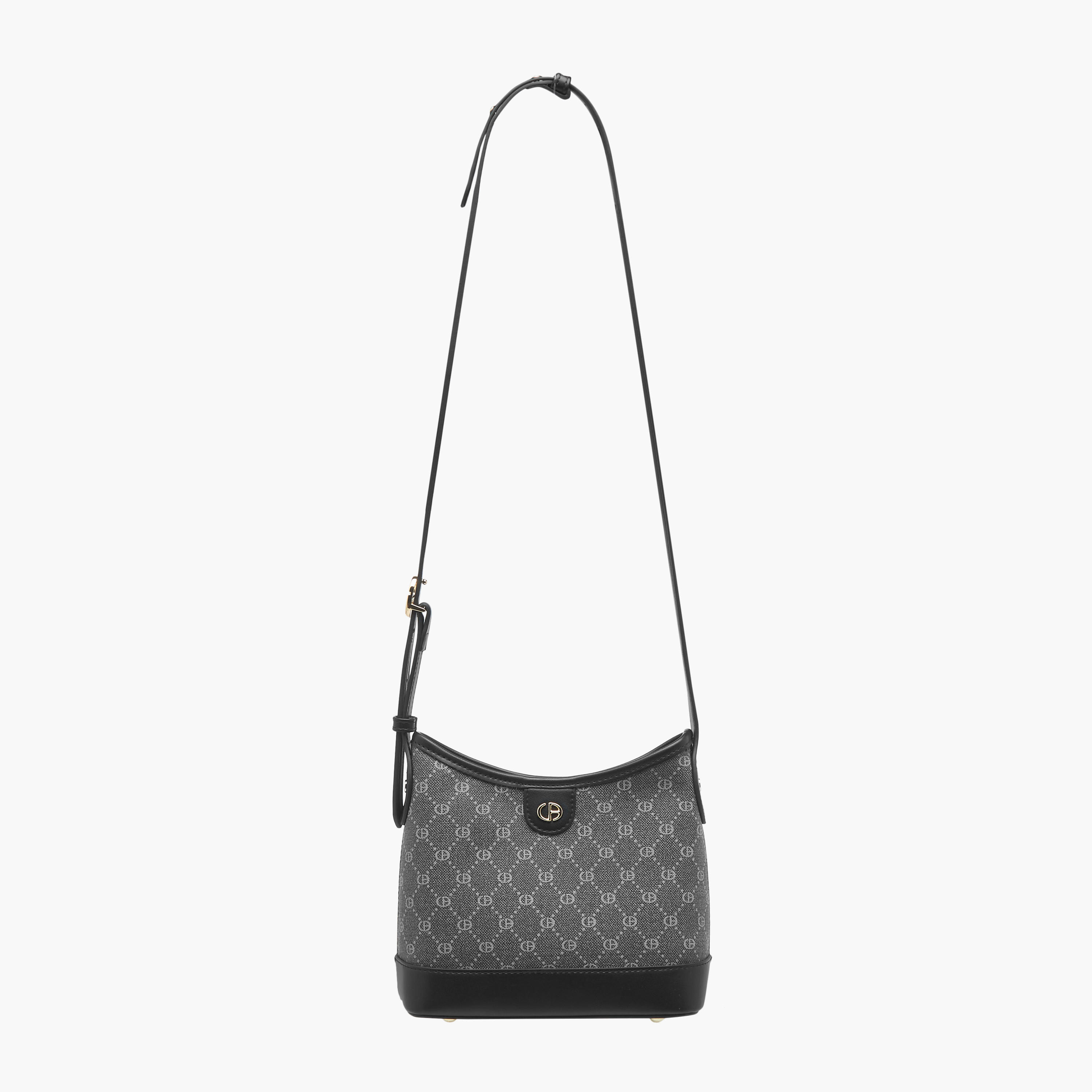Chrisbella Monogram Print Hobo Bag with Adjustable Strap and Wallet-women-bagsandwallets-handbags-image-3