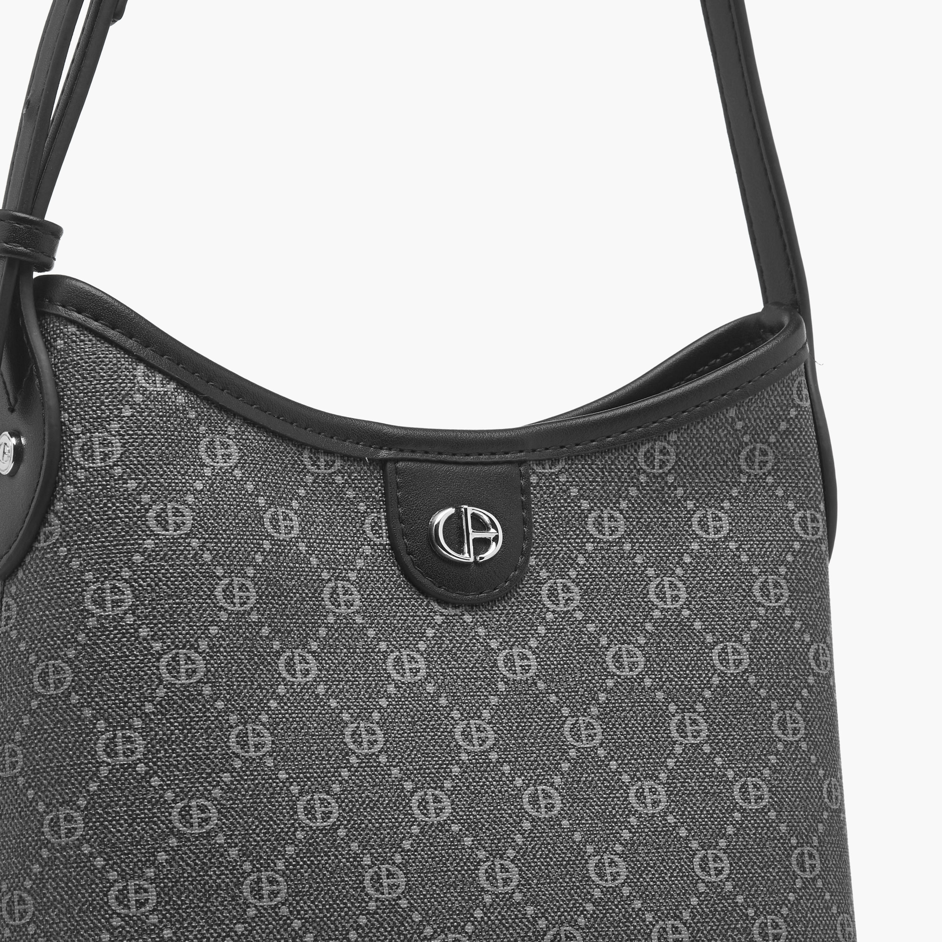 Chrisbella Monogram Print Hobo Bag with Adjustable Strap and Wallet-women-bagsandwallets-handbags-image-7