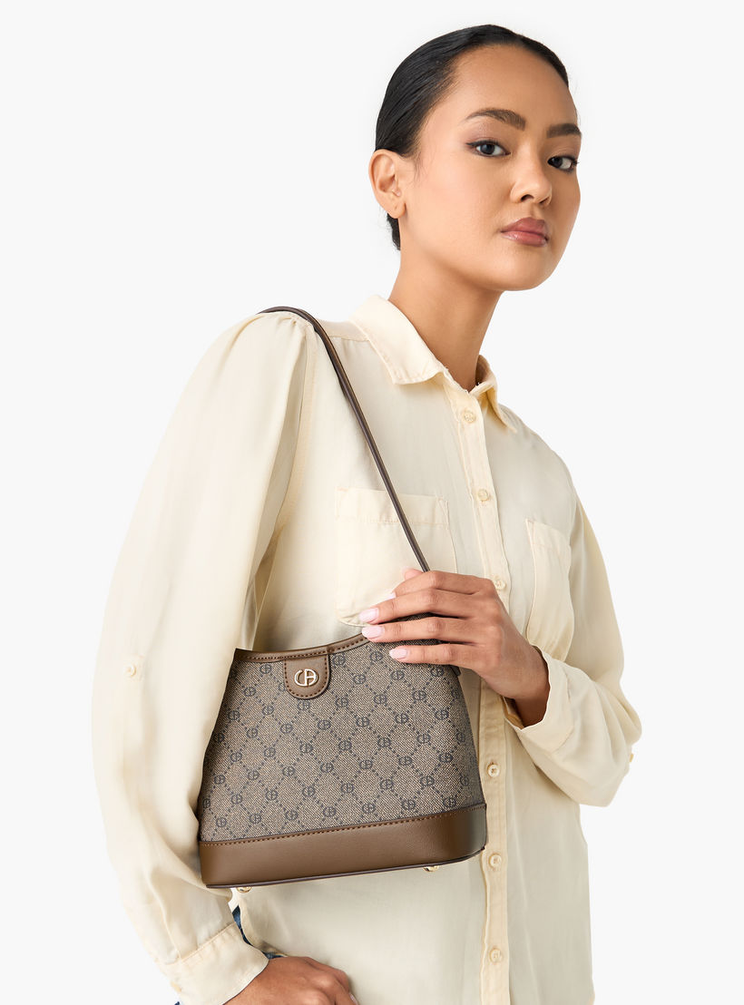 شنطة هوبو بطبعات مونوجرام مع حزام قابل للتعديل ومحفظة من كريسبيلا-women-bagsandwallets-handbags-image-2