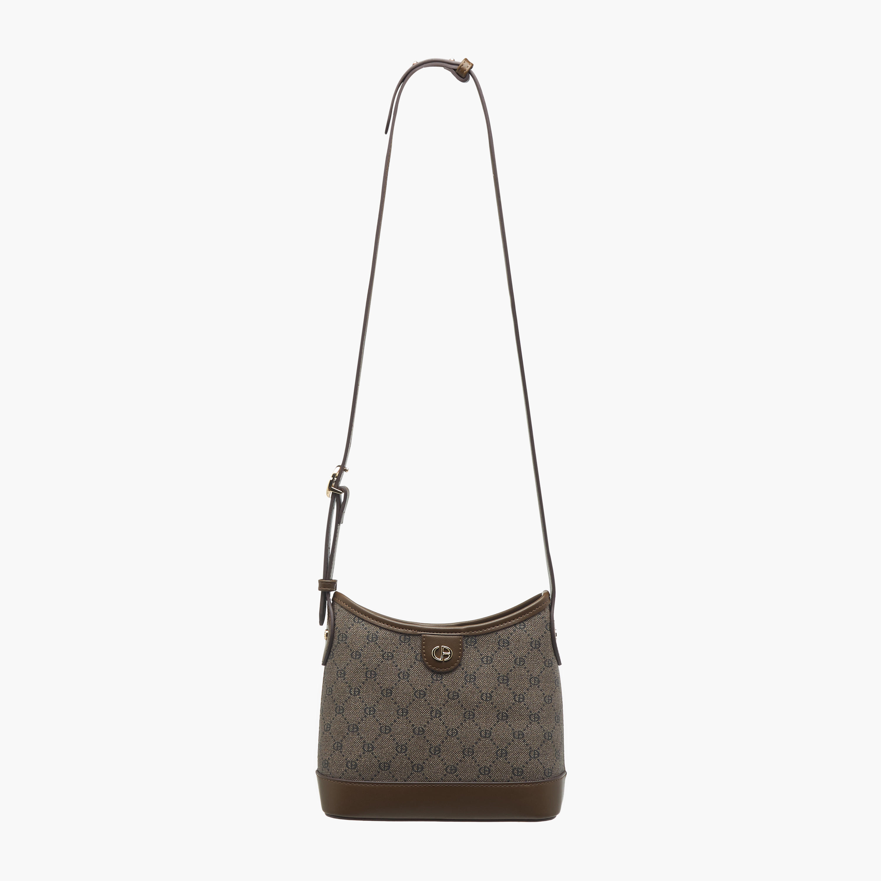 شنطة هوبو بطبعات مونوجرام مع حزام قابل للتعديل ومحفظة من كريسبيلا-women-bagsandwallets-handbags-image-3