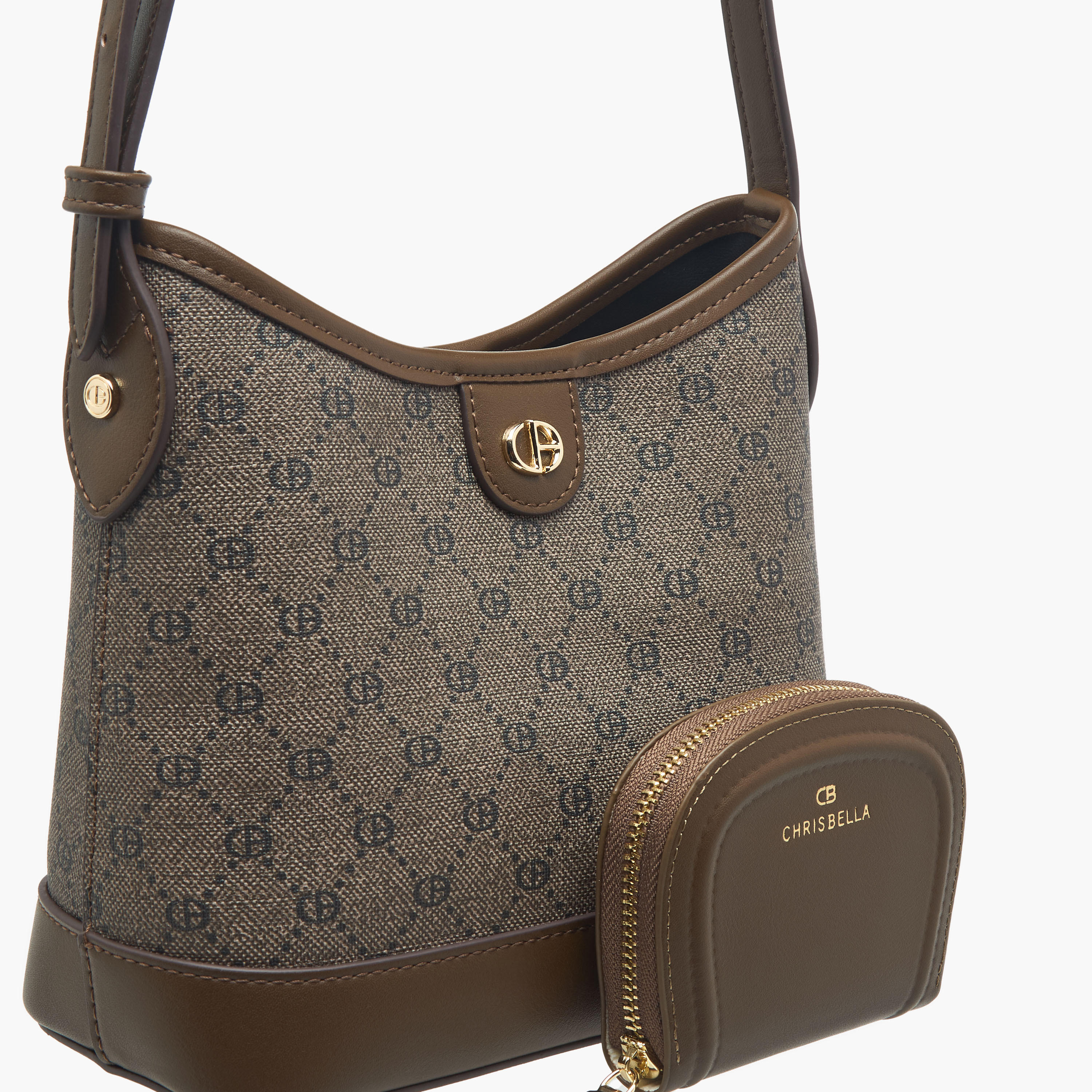 شنطة هوبو بطبعات مونوجرام مع حزام قابل للتعديل ومحفظة من كريسبيلا-women-bagsandwallets-handbags-image-6
