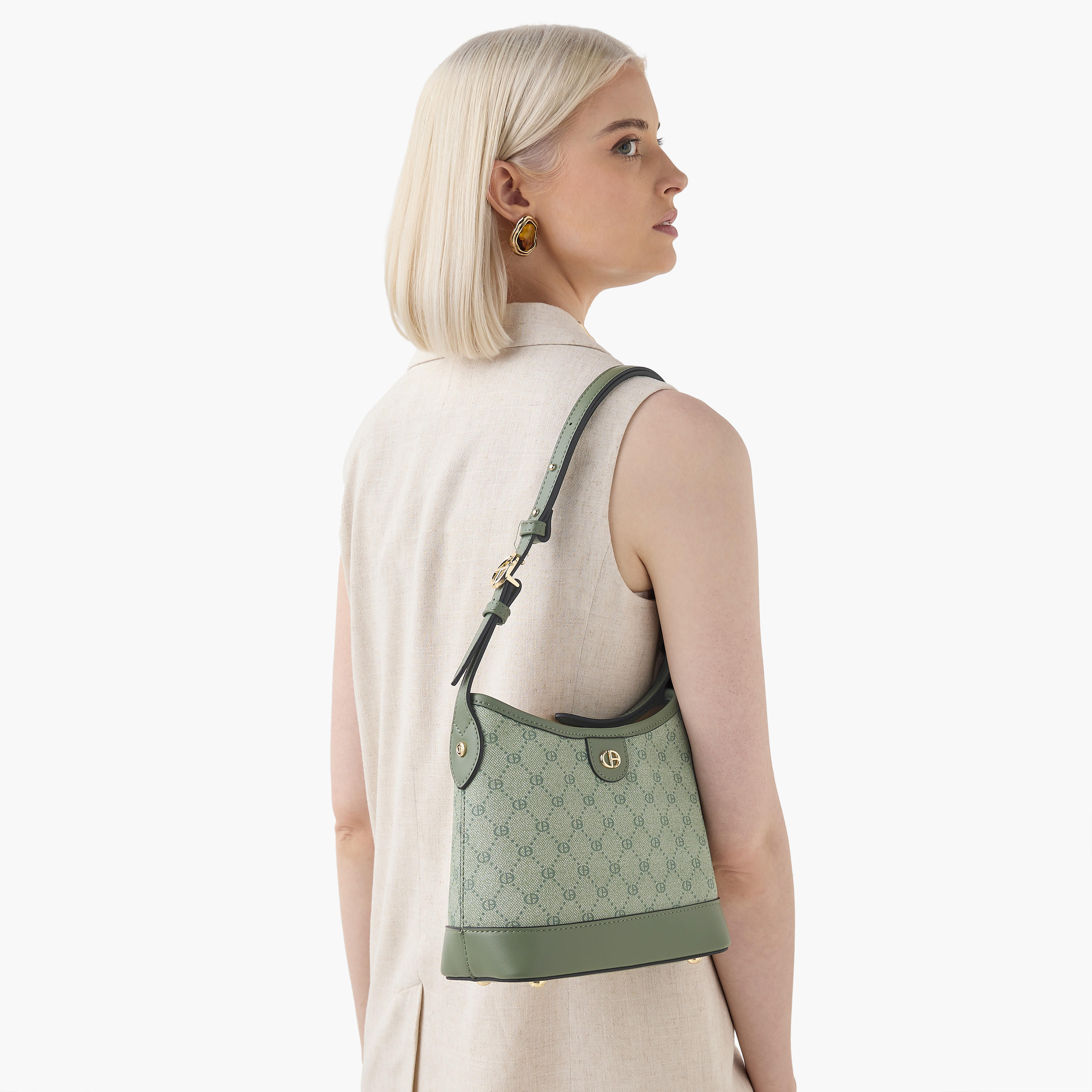 Chrisbella Monogram Print Hobo Bag with Adjustable Strap and Zip Around Wallet-women-bagsandwallets-handbags-image-2
