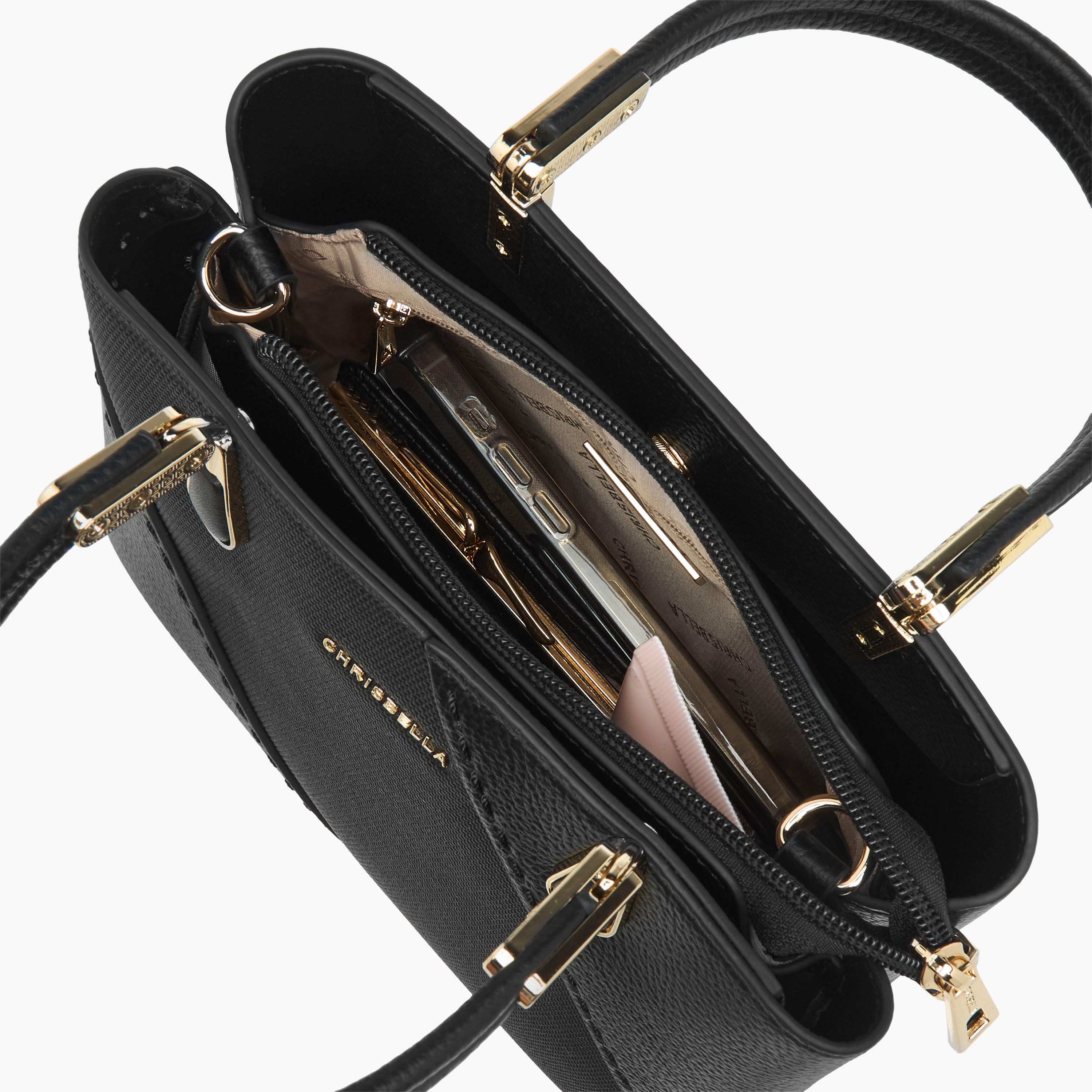 Chrisbella Textured Tote Bag with Detachable Strap and Wallet-women-bagsandwallets-handbags-image-11