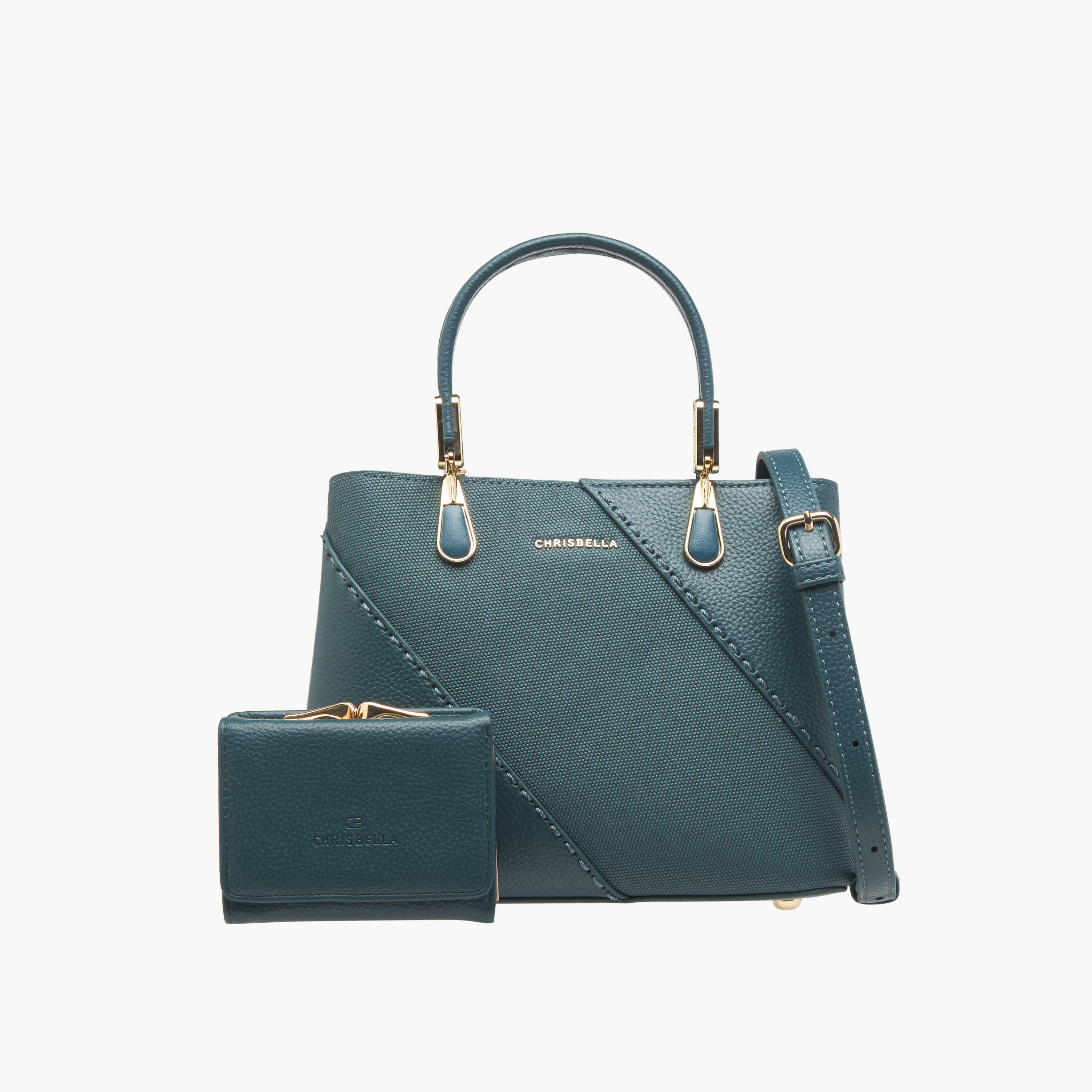 Chrisbella Textured Tote Bag with Detachable Strap and Wallet-women-bagsandwallets-handbags-image-1