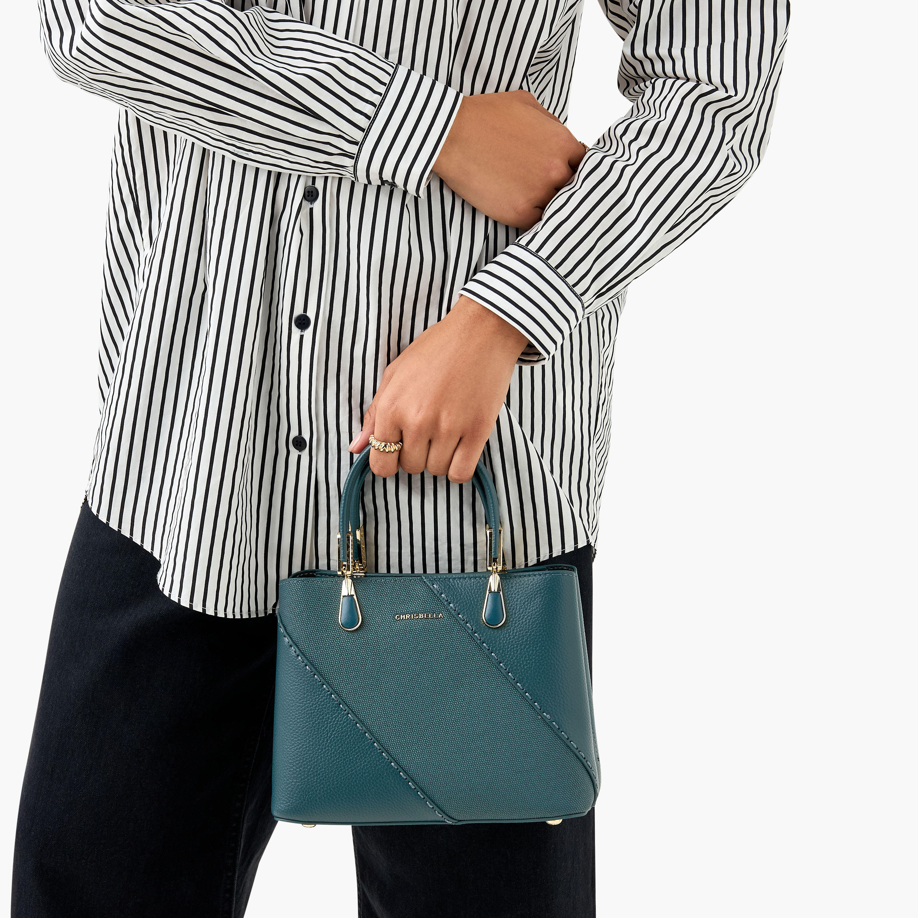 Chrisbella Textured Tote Bag with Detachable Strap and Wallet-women-bagsandwallets-handbags-image-10
