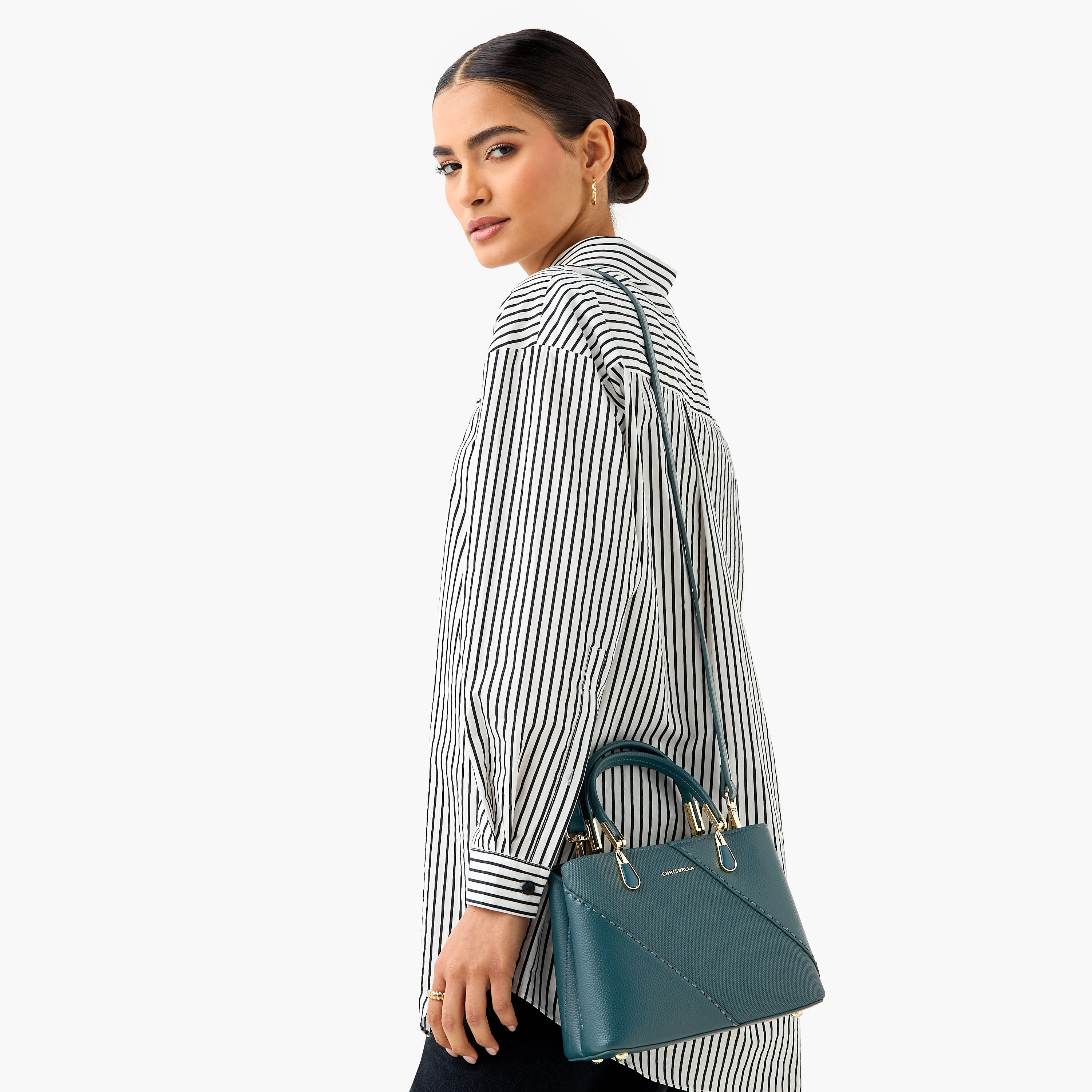 Chrisbella Textured Tote Bag with Detachable Strap and Wallet-women-bagsandwallets-handbags-image-2