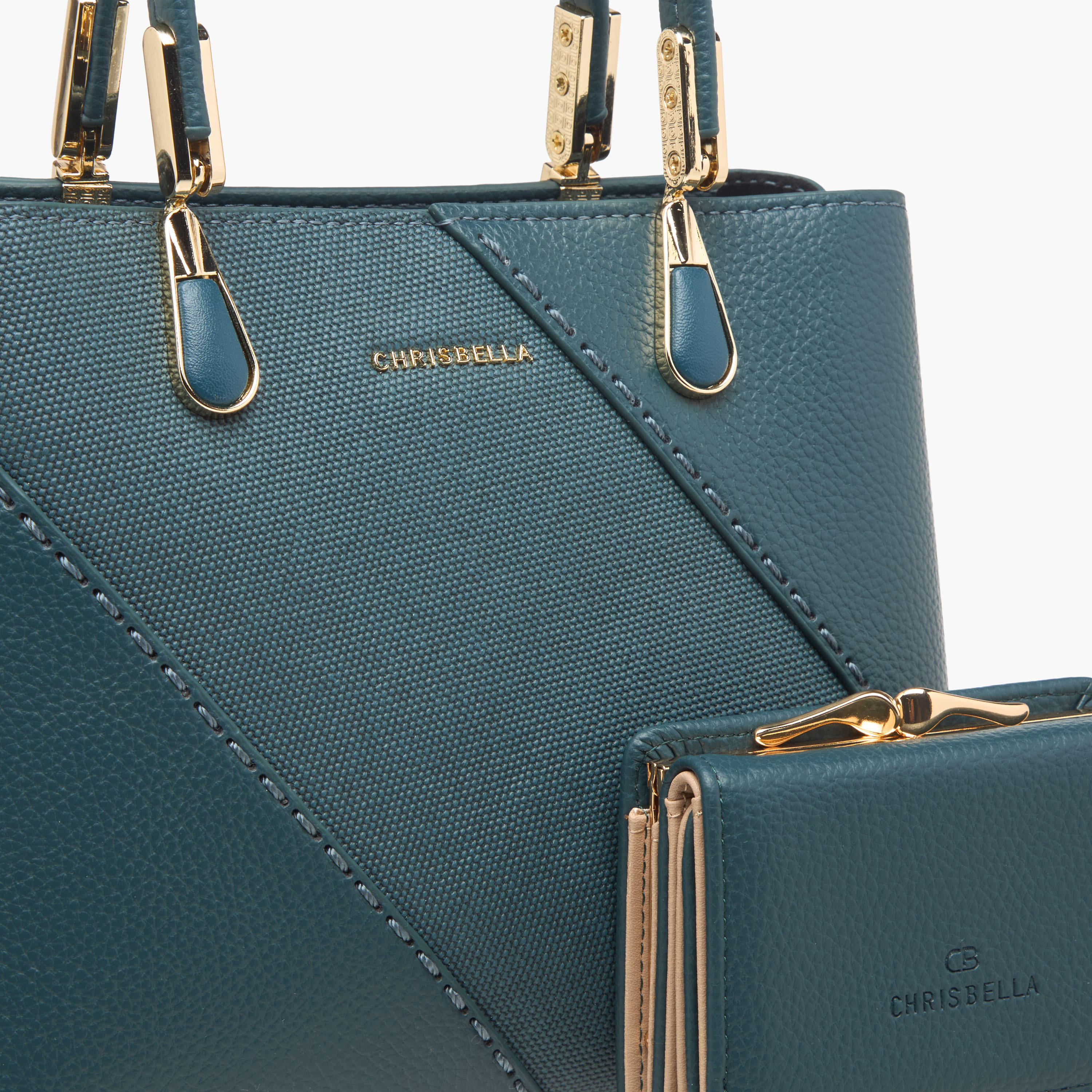 Chrisbella Textured Tote Bag with Detachable Strap and Wallet-women-bagsandwallets-handbags-image-6