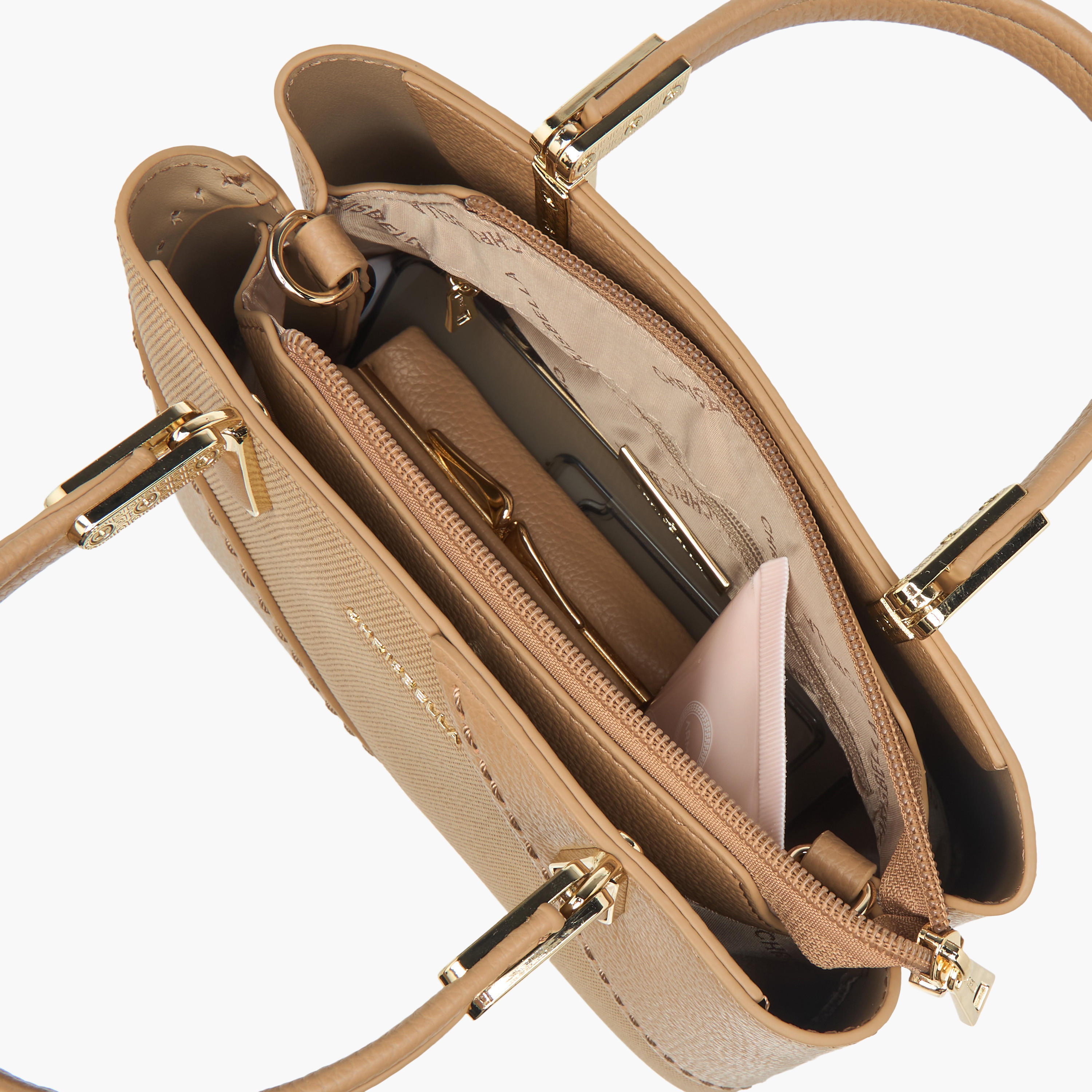 Chrisbella Textured Tote Bag with Detachable Strap and Wallet-women-bagsandwallets-handbags-image-11