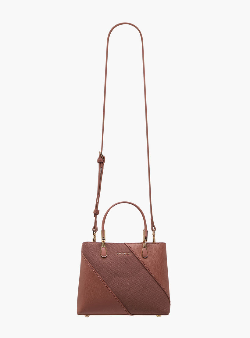 Chrisbella Textured Tote Bag with Detachable Strap and Wallet-women-bagsandwallets-handbags-image-3