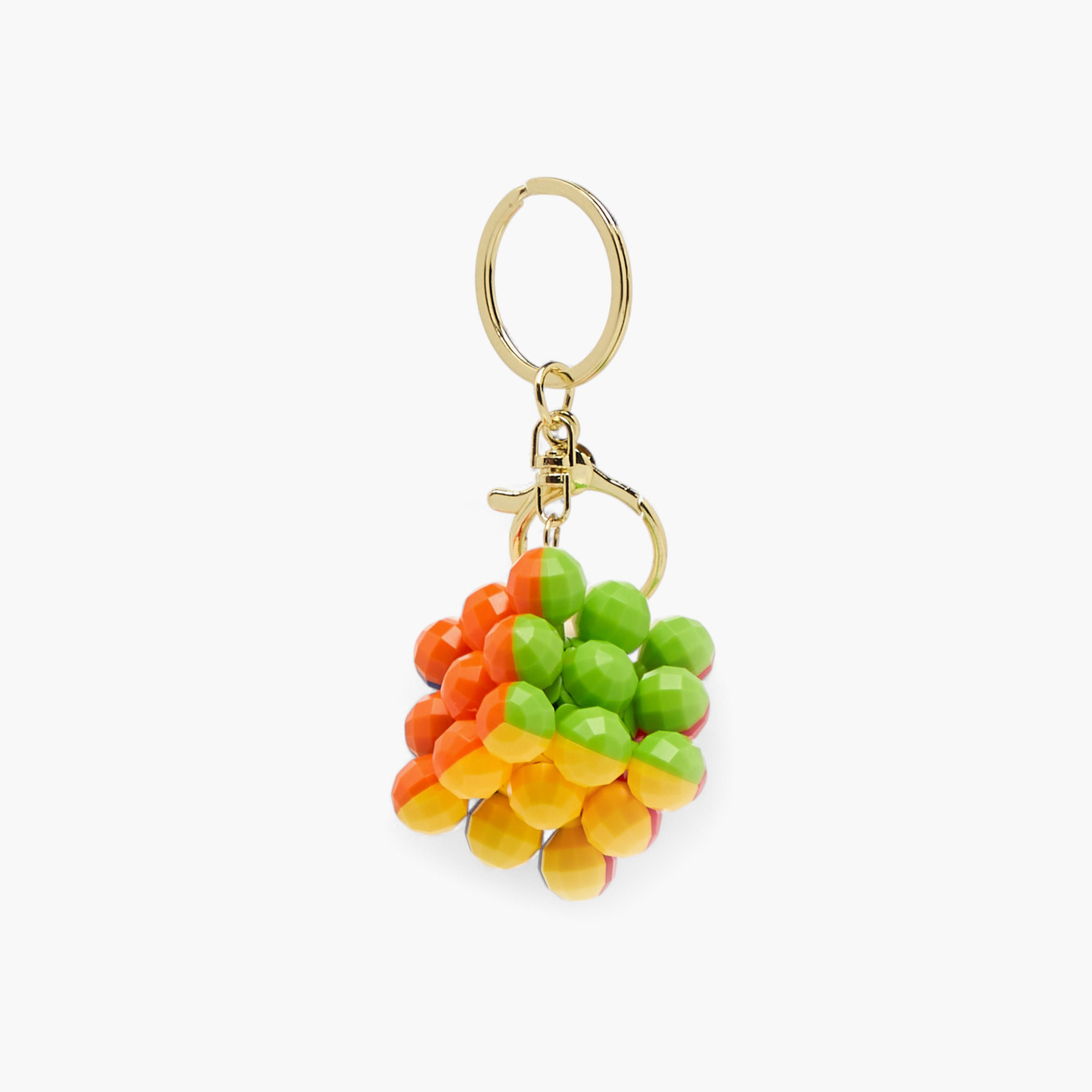 Faceted Bead Cube Charm Keyring with Lobster Hook-girls-accessories-keyringsandbagcharms-image-1
