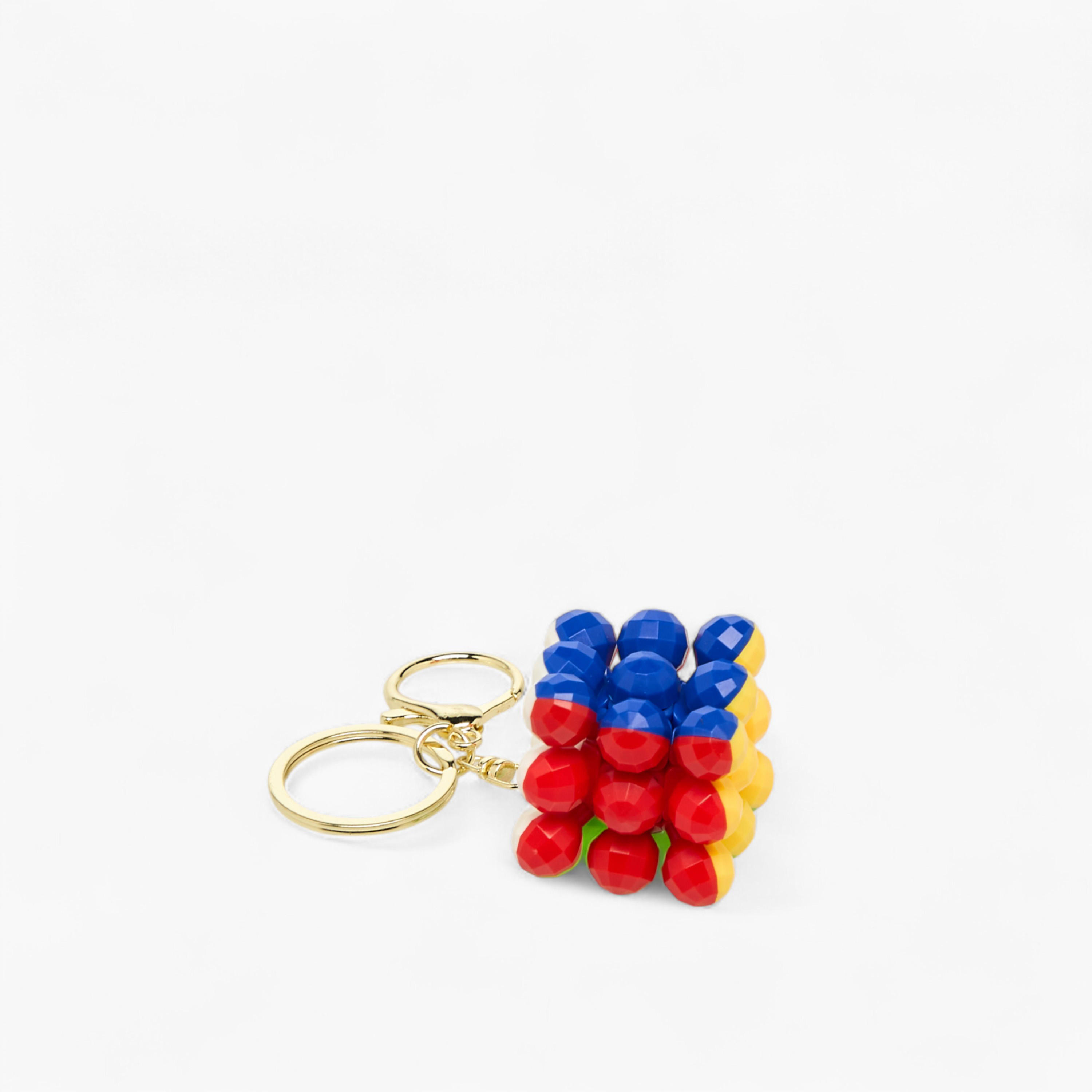 Faceted Bead Cube Charm Keyring with Lobster Hook-girls-accessories-keyringsandbagcharms-image-2