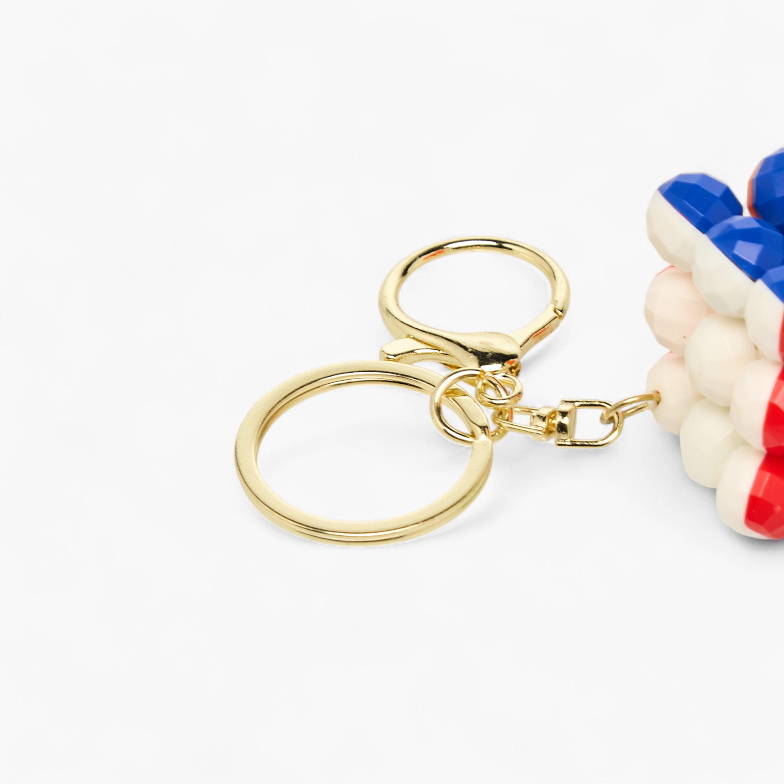 Faceted Bead Cube Charm Keyring with Lobster Hook-girls-accessories-keyringsandbagcharms-image-4