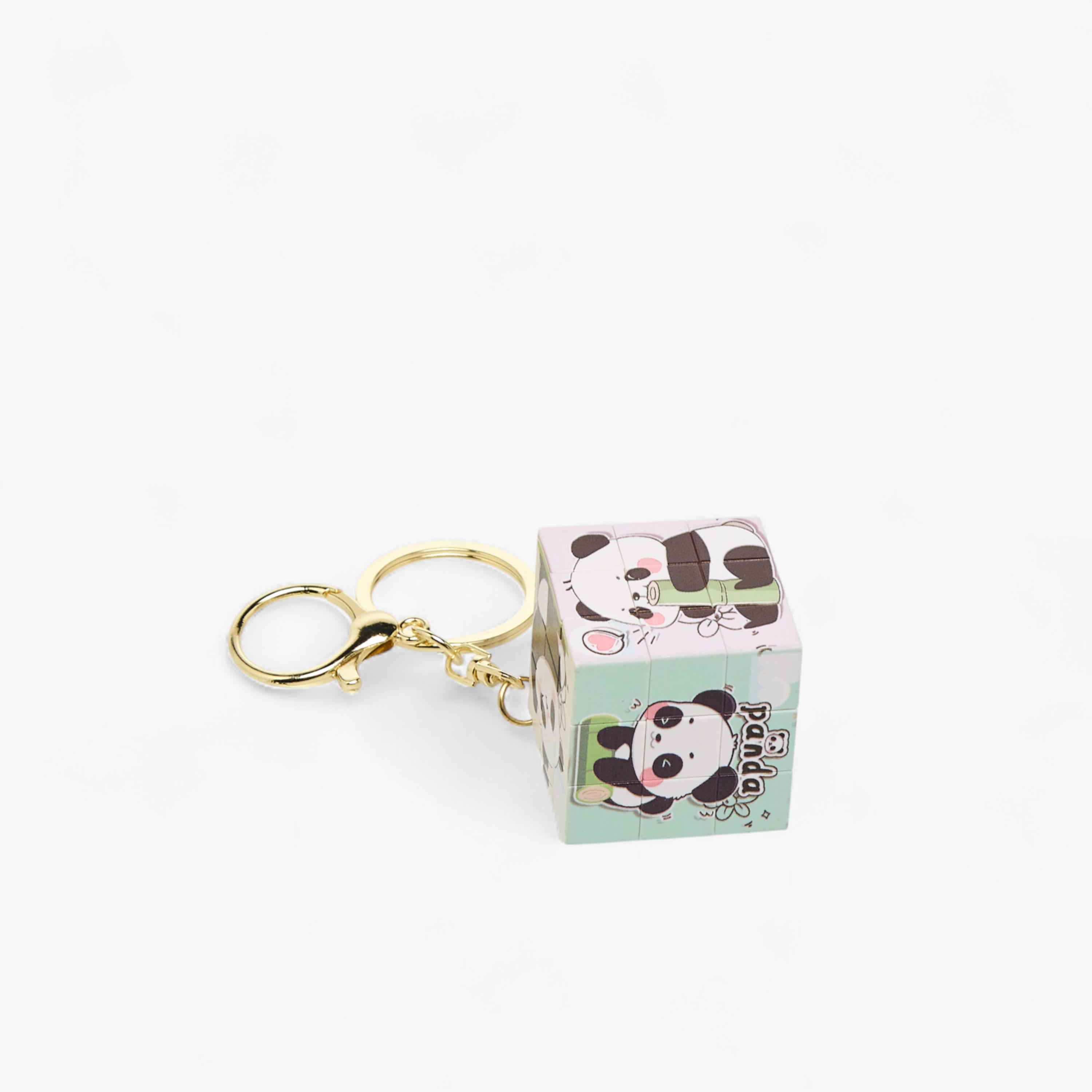 Panda Puzzle Cube Charm Keyring with Lobster Hook-girls-accessories-keyringsandbagcharms-image-2