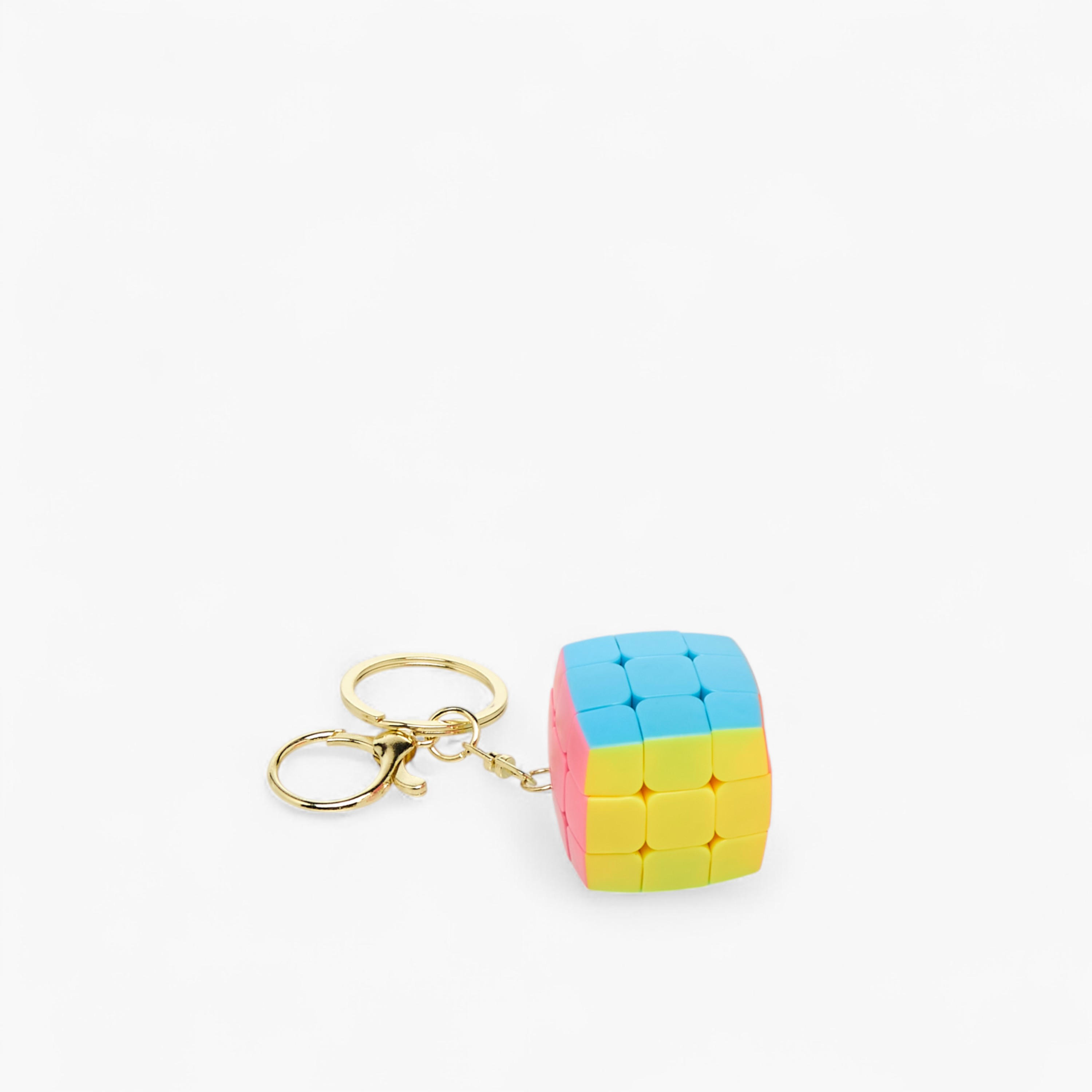 Miniature Puzzle Cube Charm Keyring with Lobster Hook-girls-accessories-keyringsandbagcharms-image-2