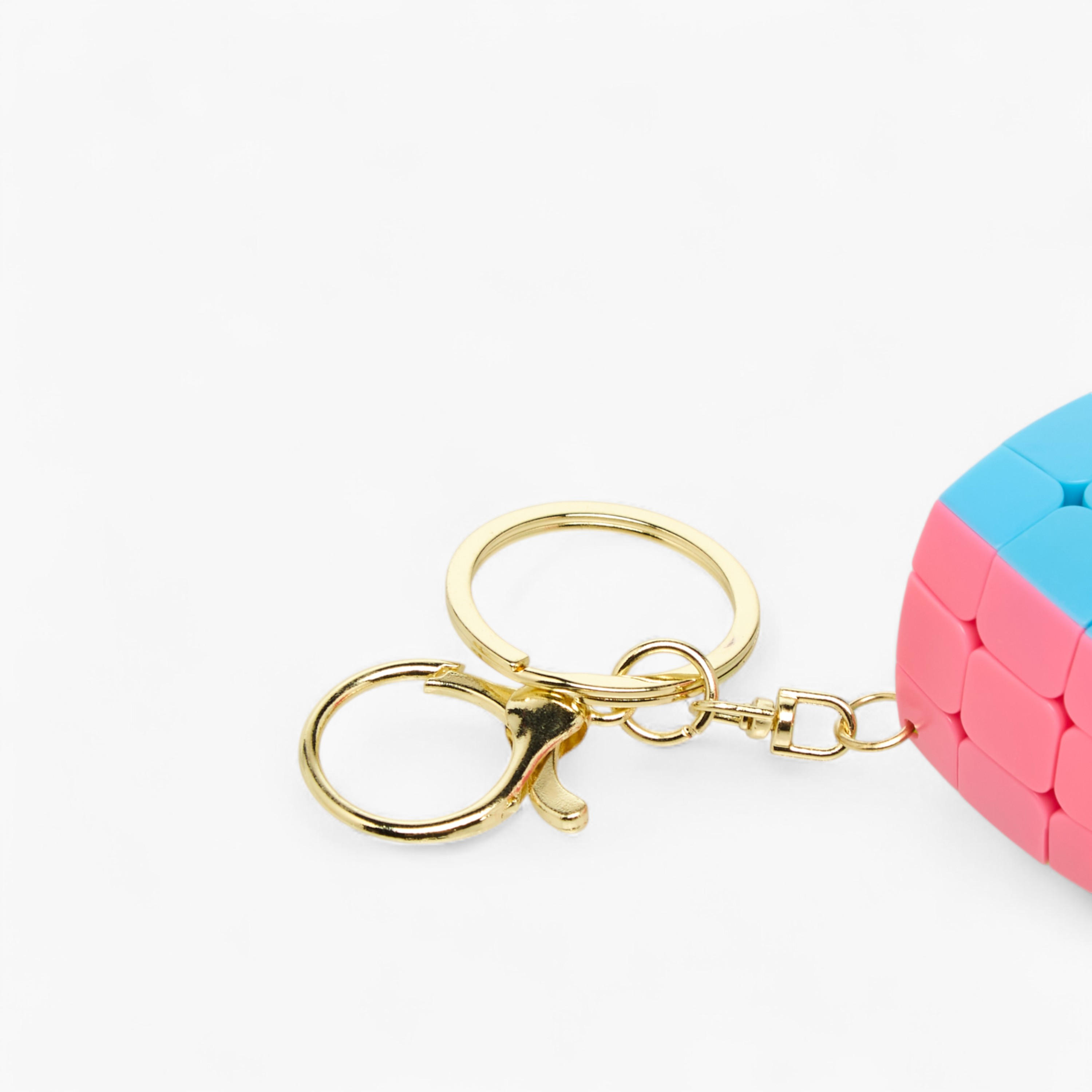 Miniature Puzzle Cube Charm Keyring with Lobster Hook-girls-accessories-keyringsandbagcharms-image-4