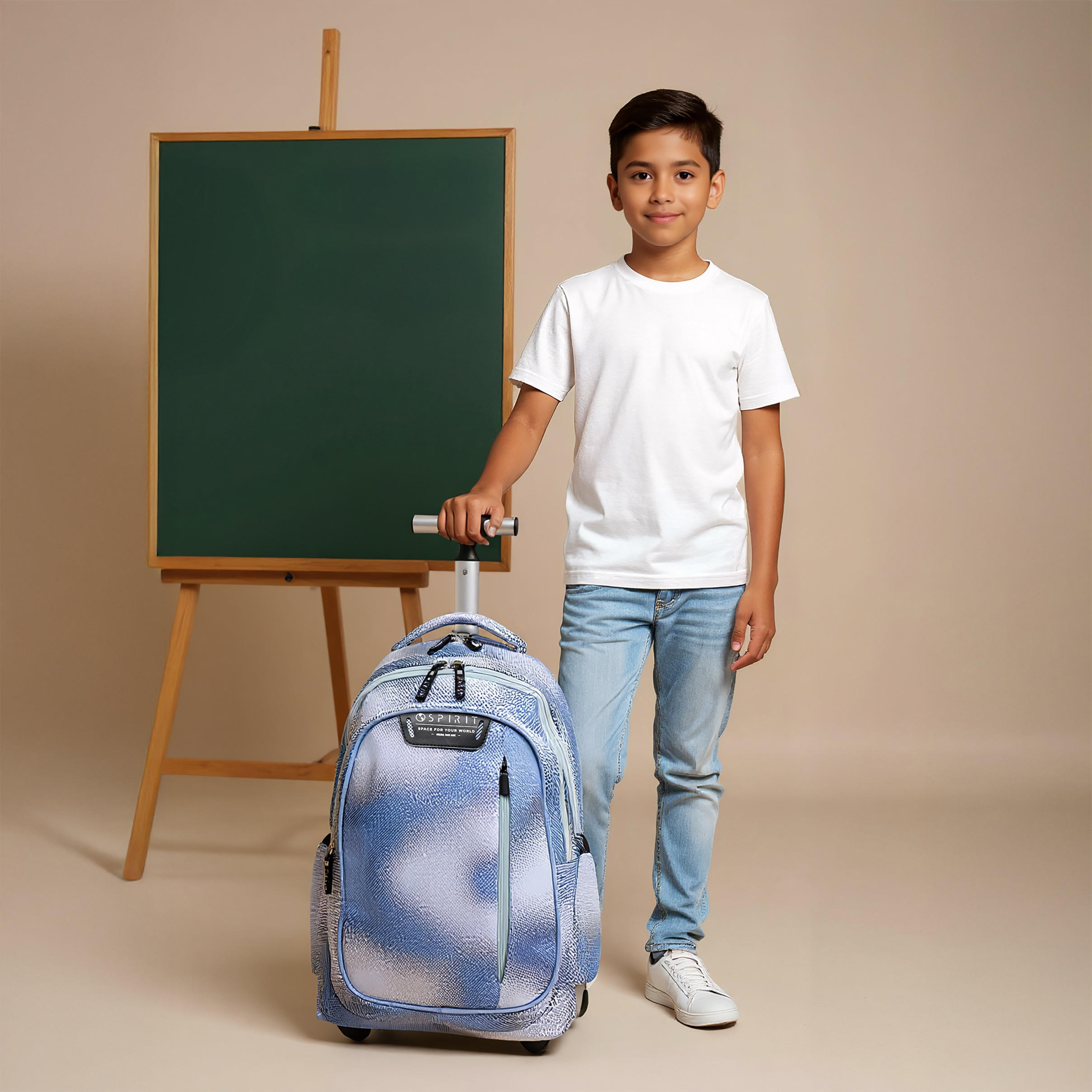 Spirit Striped Trolley Bag for Boys 8-13 Years with Retractable Handle -school-bagsandbackpacks-trolleybags-image-3