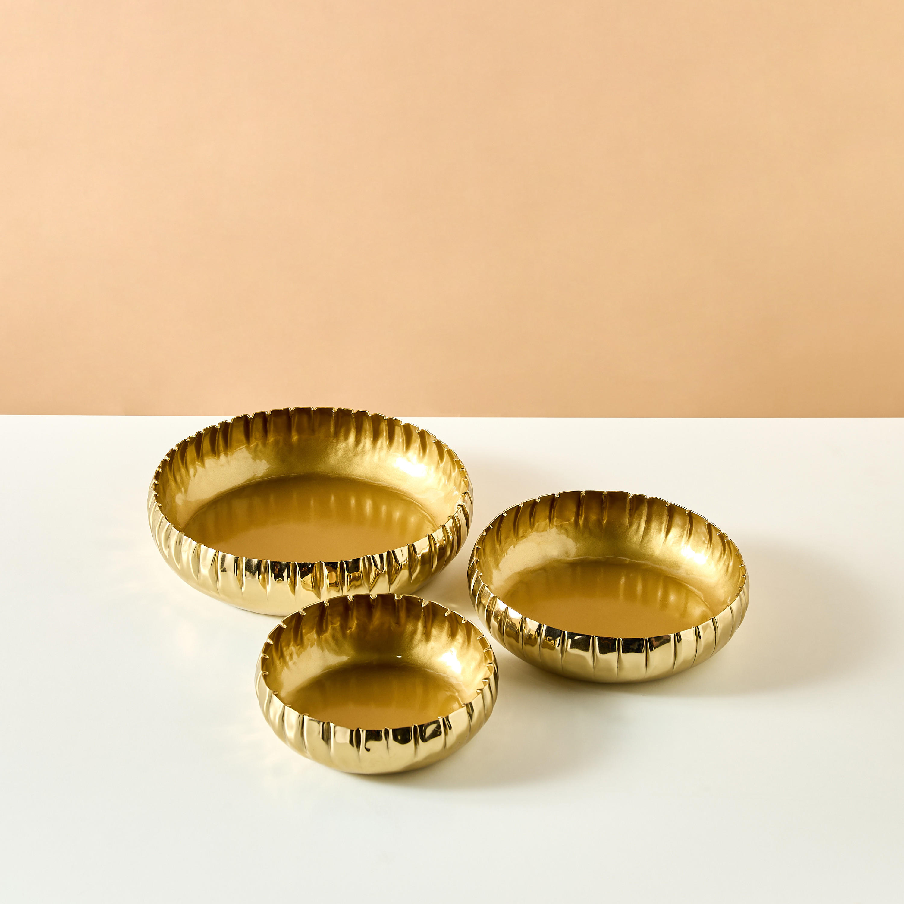 Decorative Metallic Bowl - Set of 3-household-decor-vasesandbowls-image-2