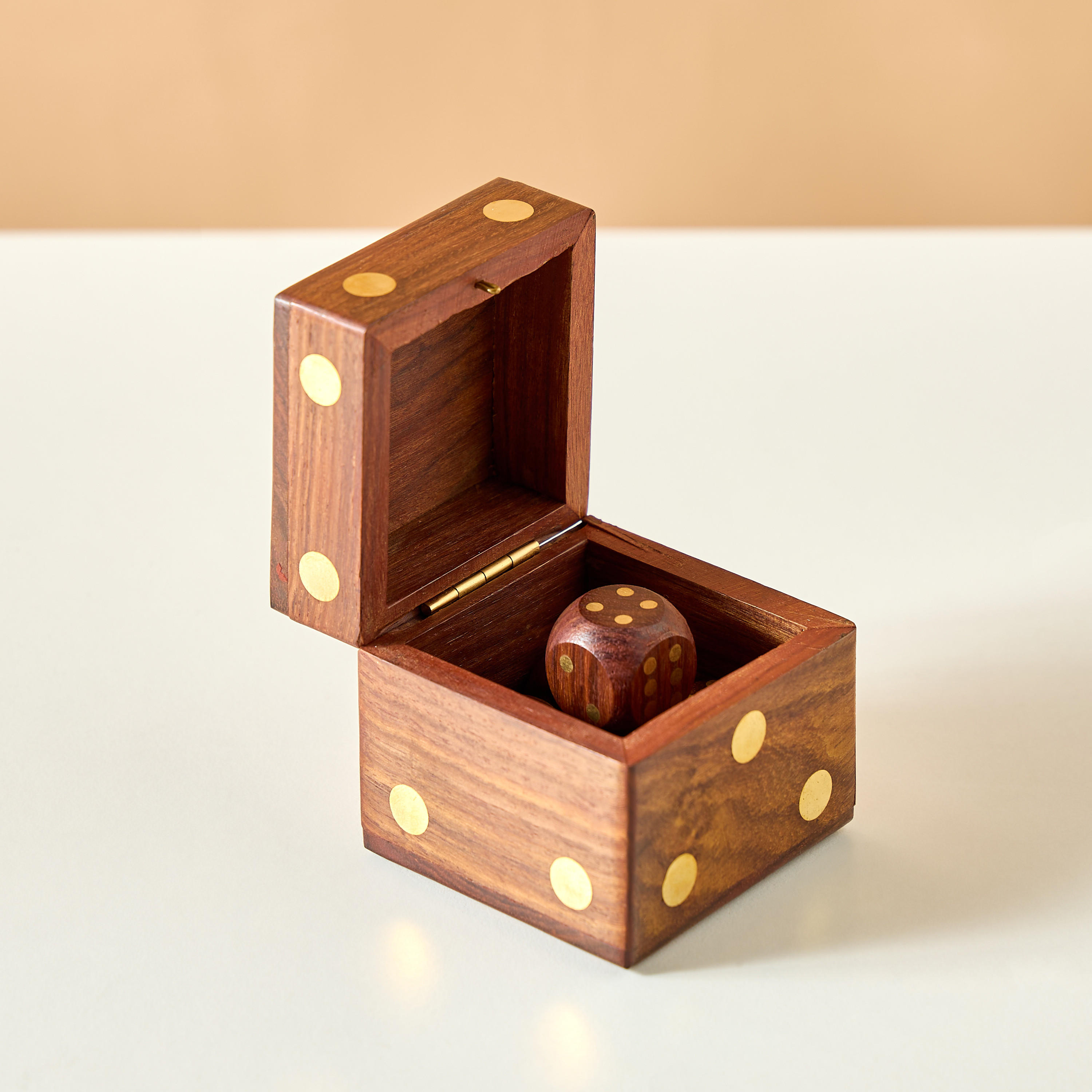Decorative Wooden Dice Box - 7x7 cms-household-decor-decorativeobjectsandsculptures-image-2