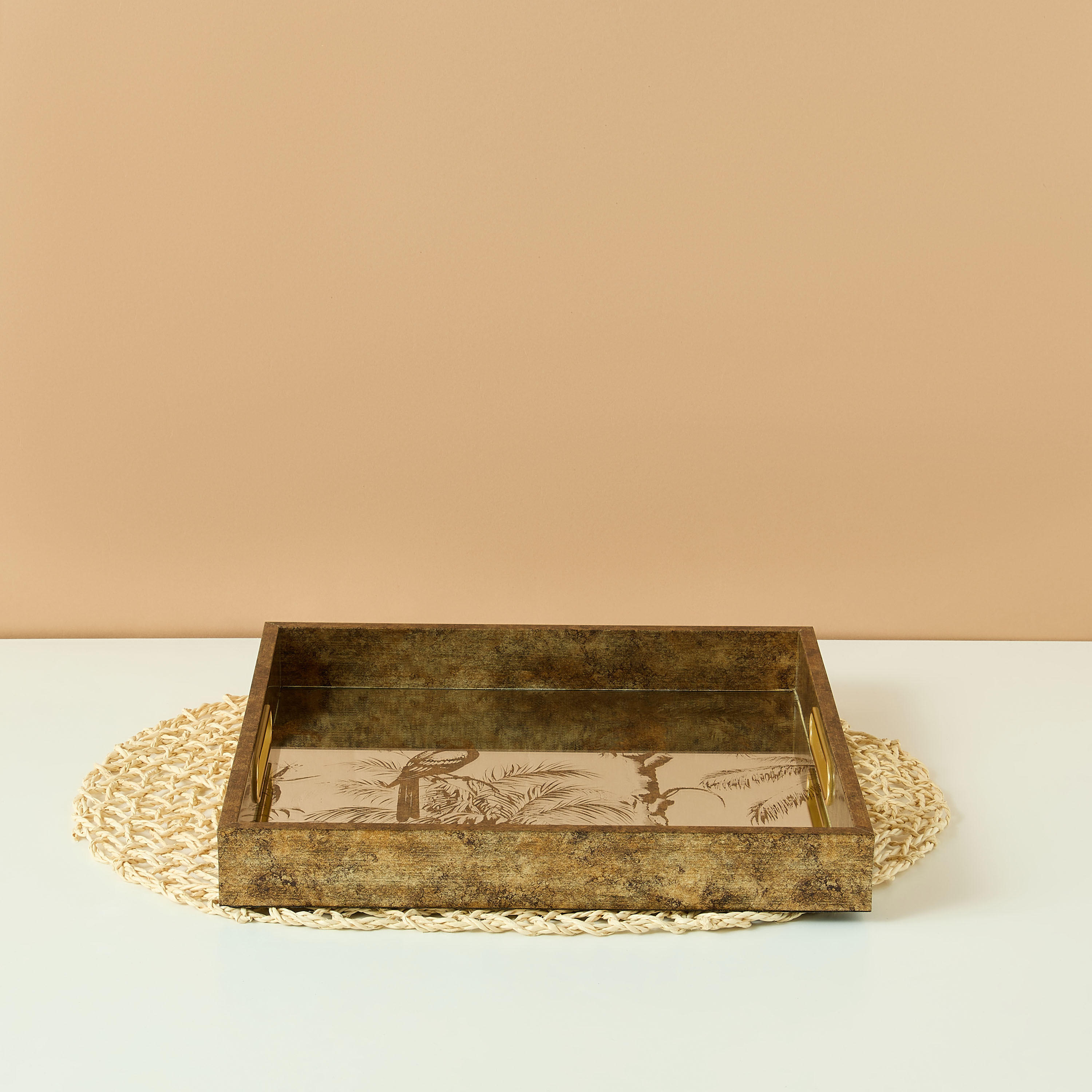 Printed Decorative Glass Tray-household-decor-boxesandtrays-image-1