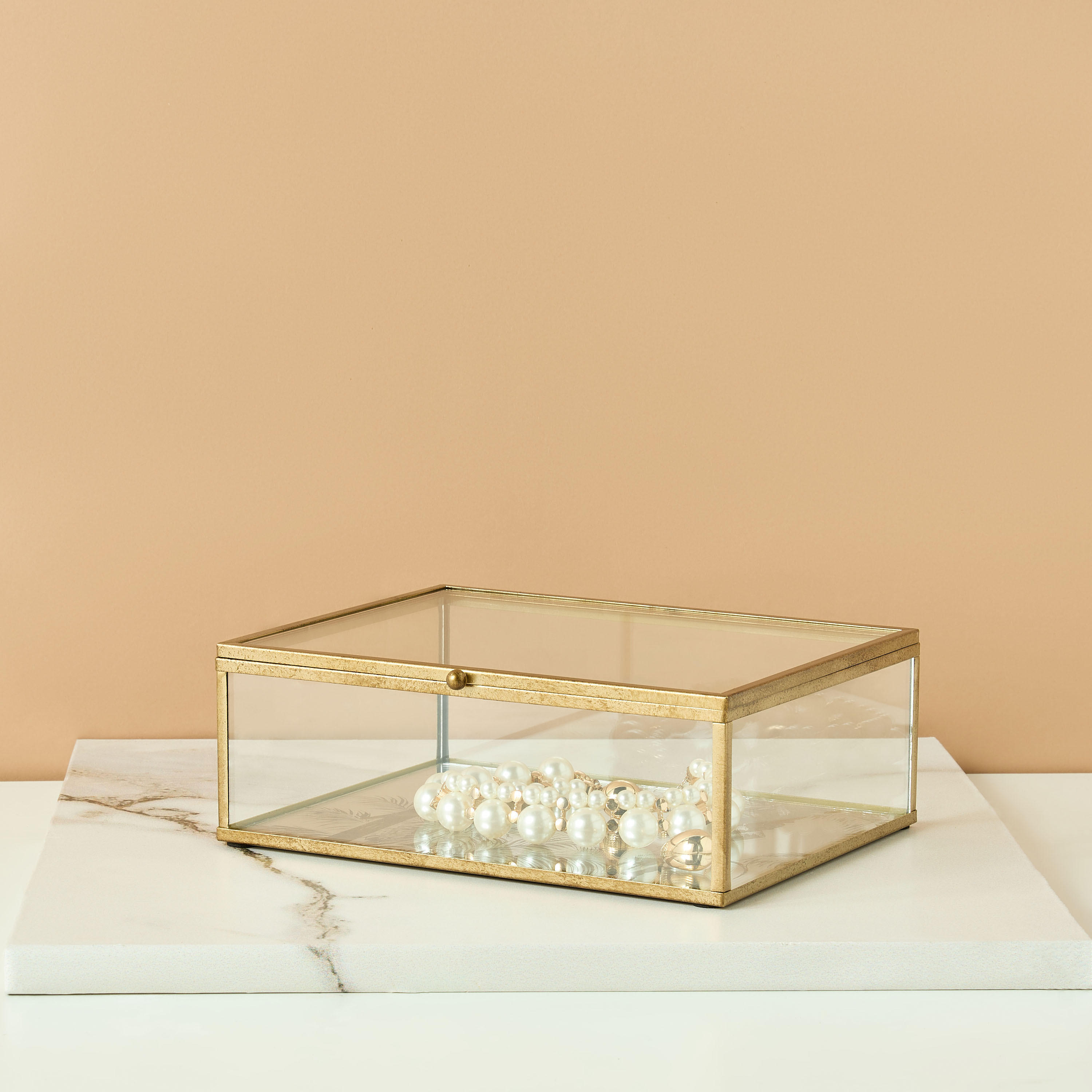 Botanical Print Decorative Glass Box - 23x18x8 cms-household-decor-boxesandtrays-image-1