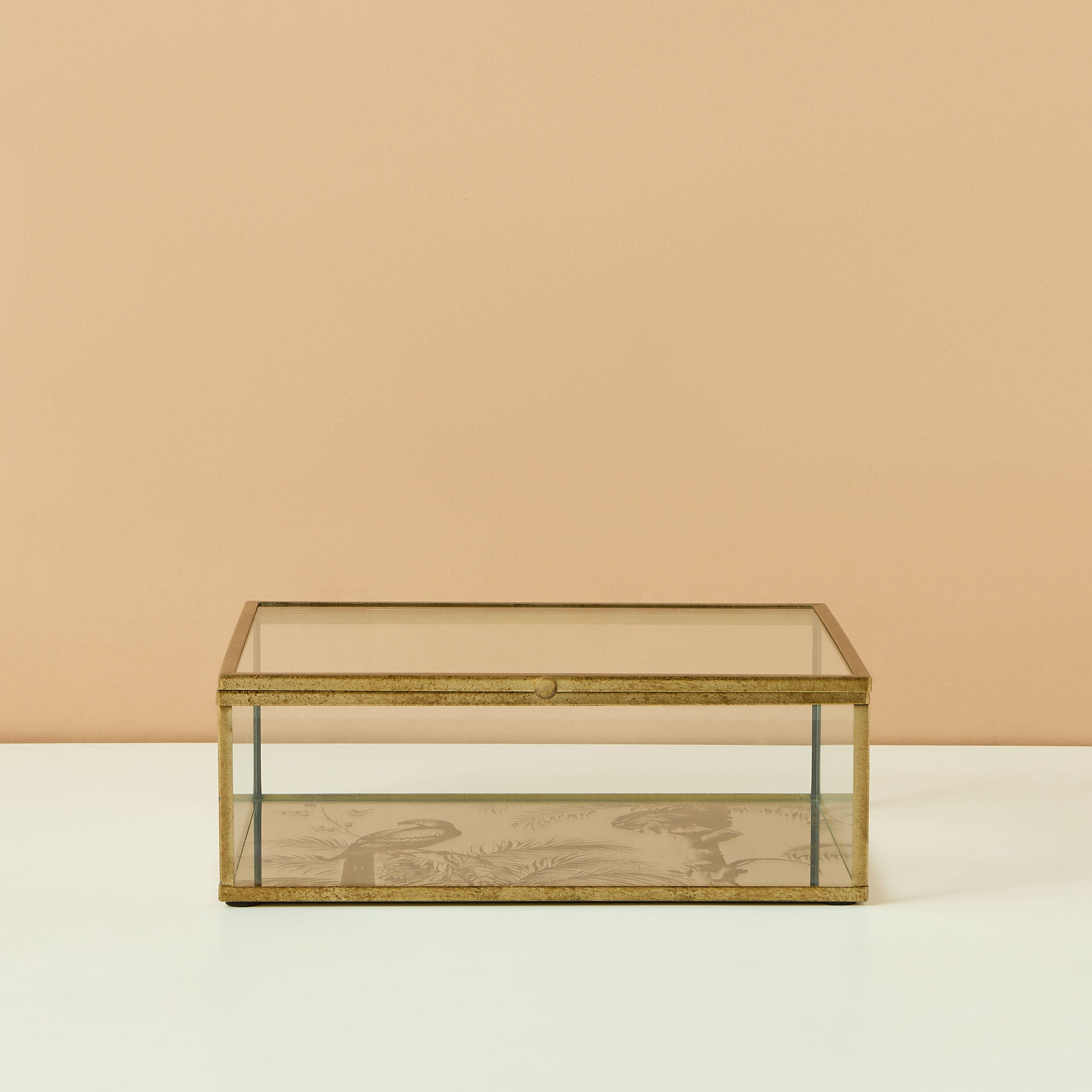 Botanical Print Decorative Glass Box - 23x18x8 cms-household-decor-boxesandtrays-image-2