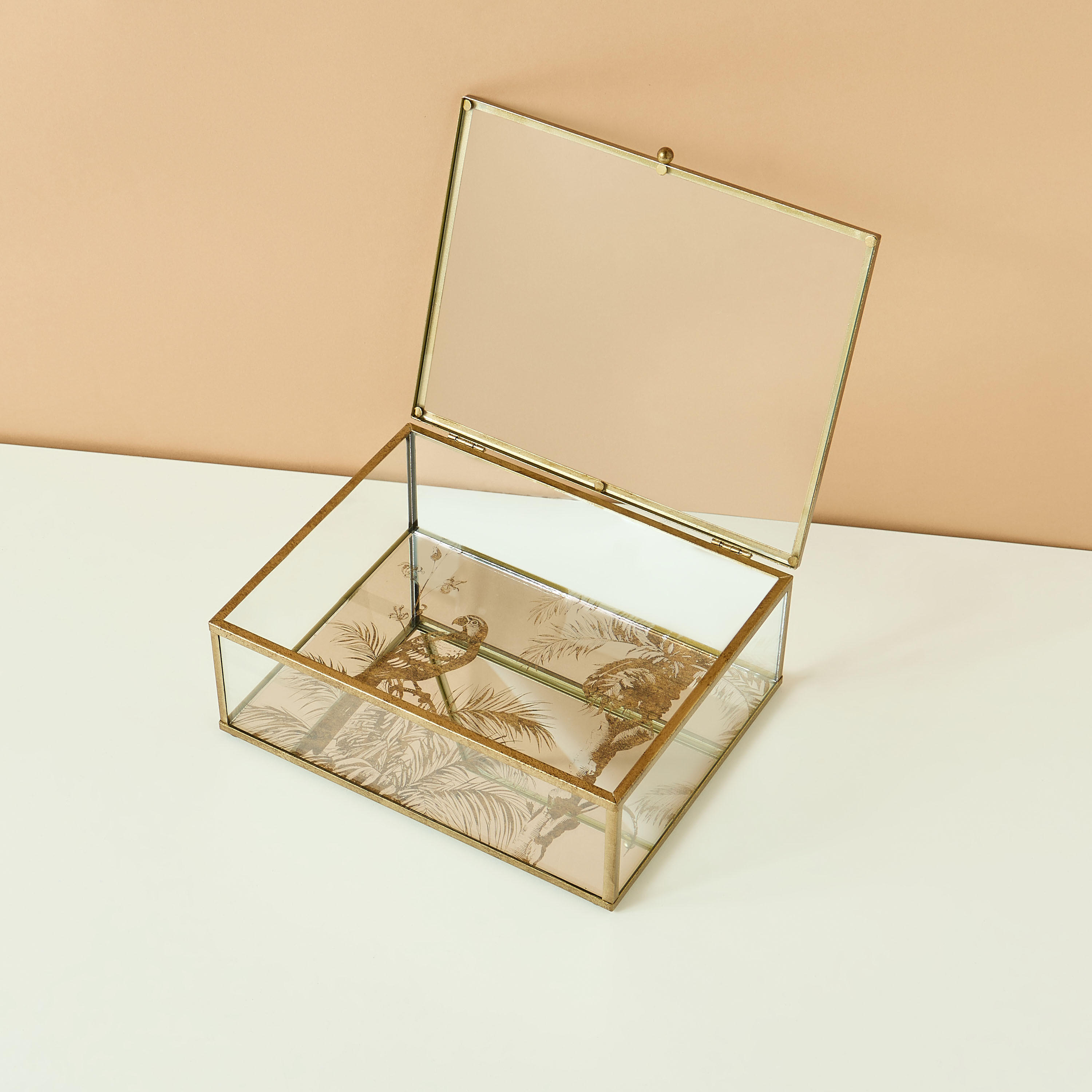 Botanical Print Decorative Glass Box - 23x18x8 cms-household-decor-boxesandtrays-image-4