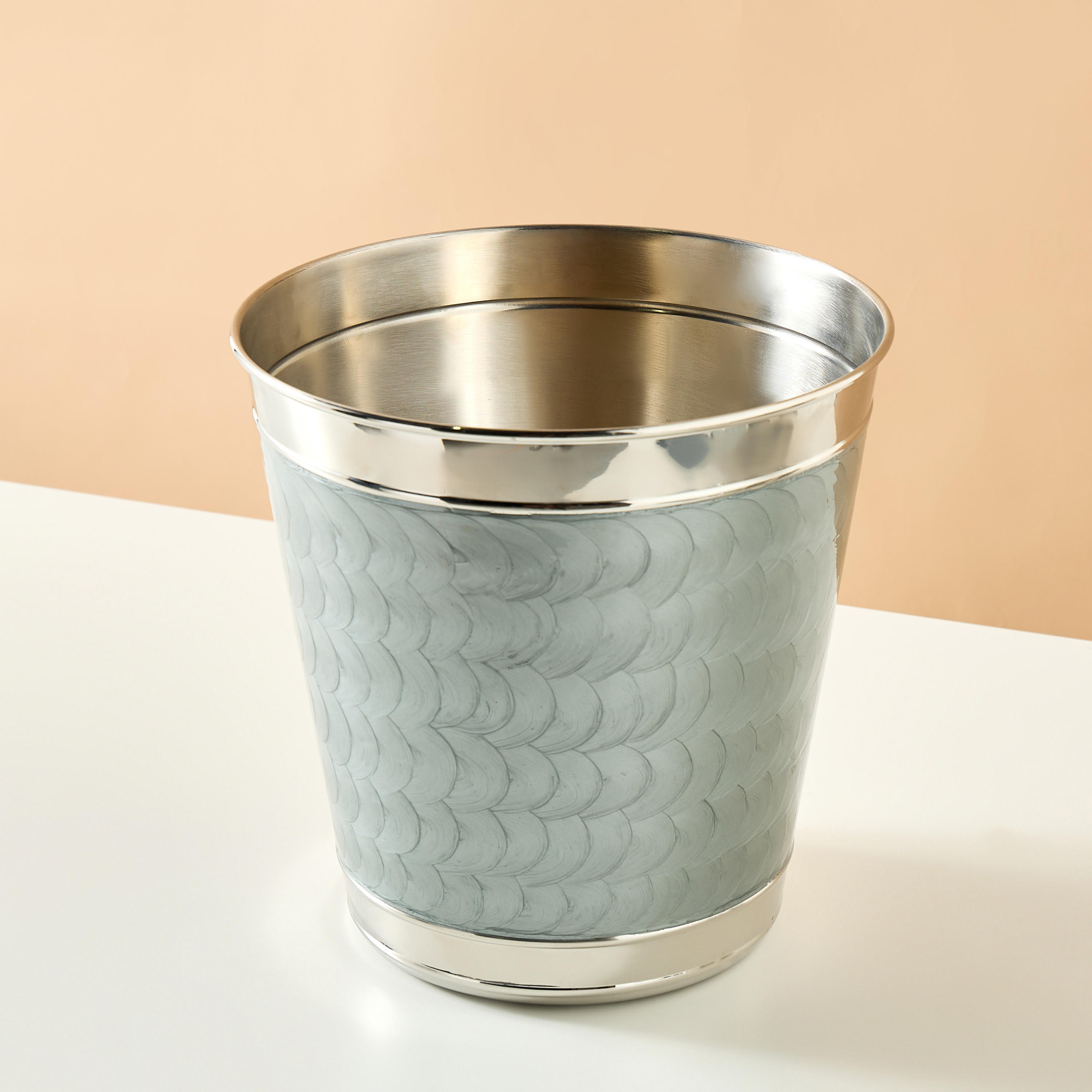Enamelled Stainless Steel Waste Bin-household-bathandlaundry-wastebinsandaccessories-image-2