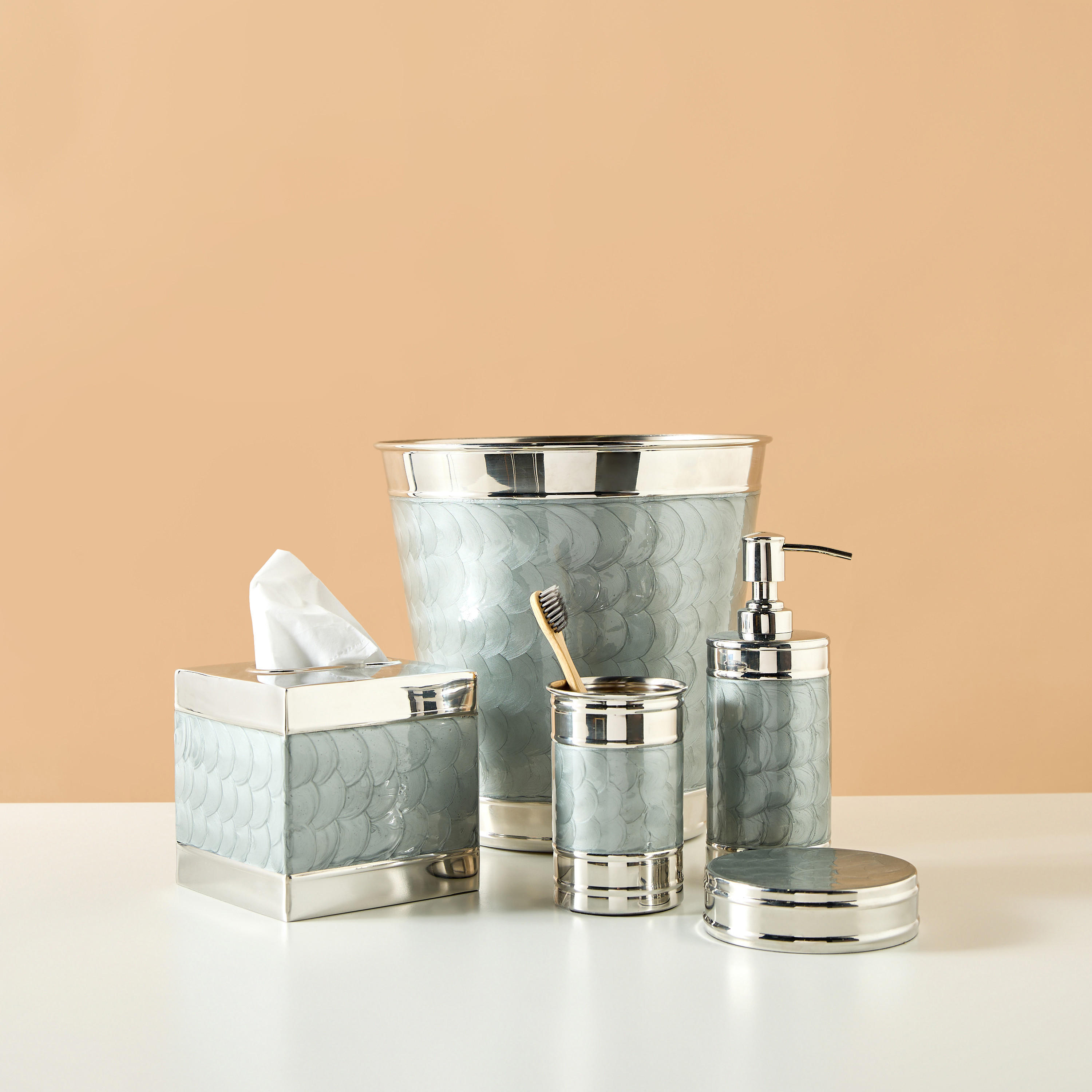 Enamelled Stainless Steel Waste Bin-household-bathandlaundry-wastebinsandaccessories-image-5