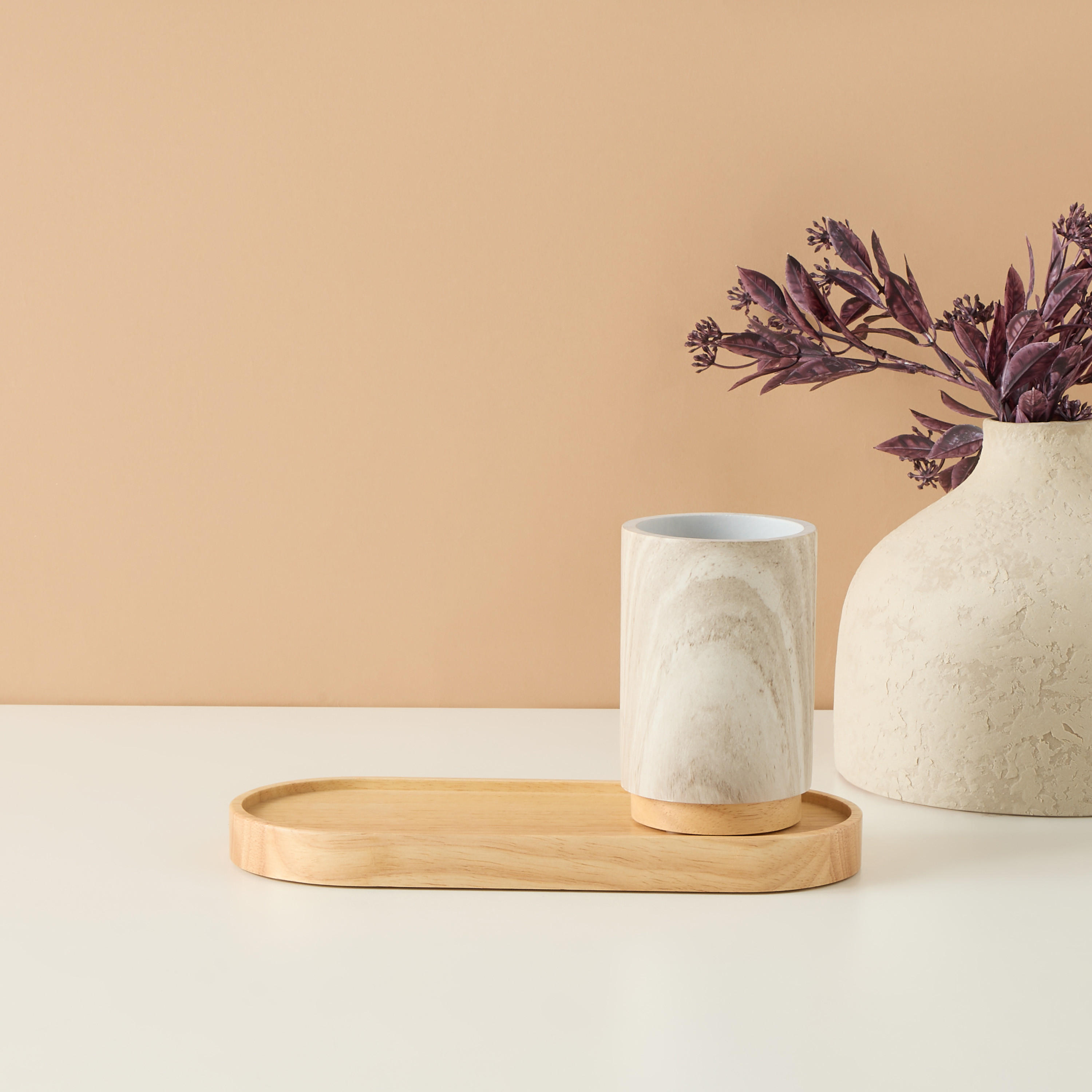 Scandi Luxe Wooden Tray - 20x20x26 cms-household-bathandlaundry-bathaccessories-toweltraysandplatforms-image-3