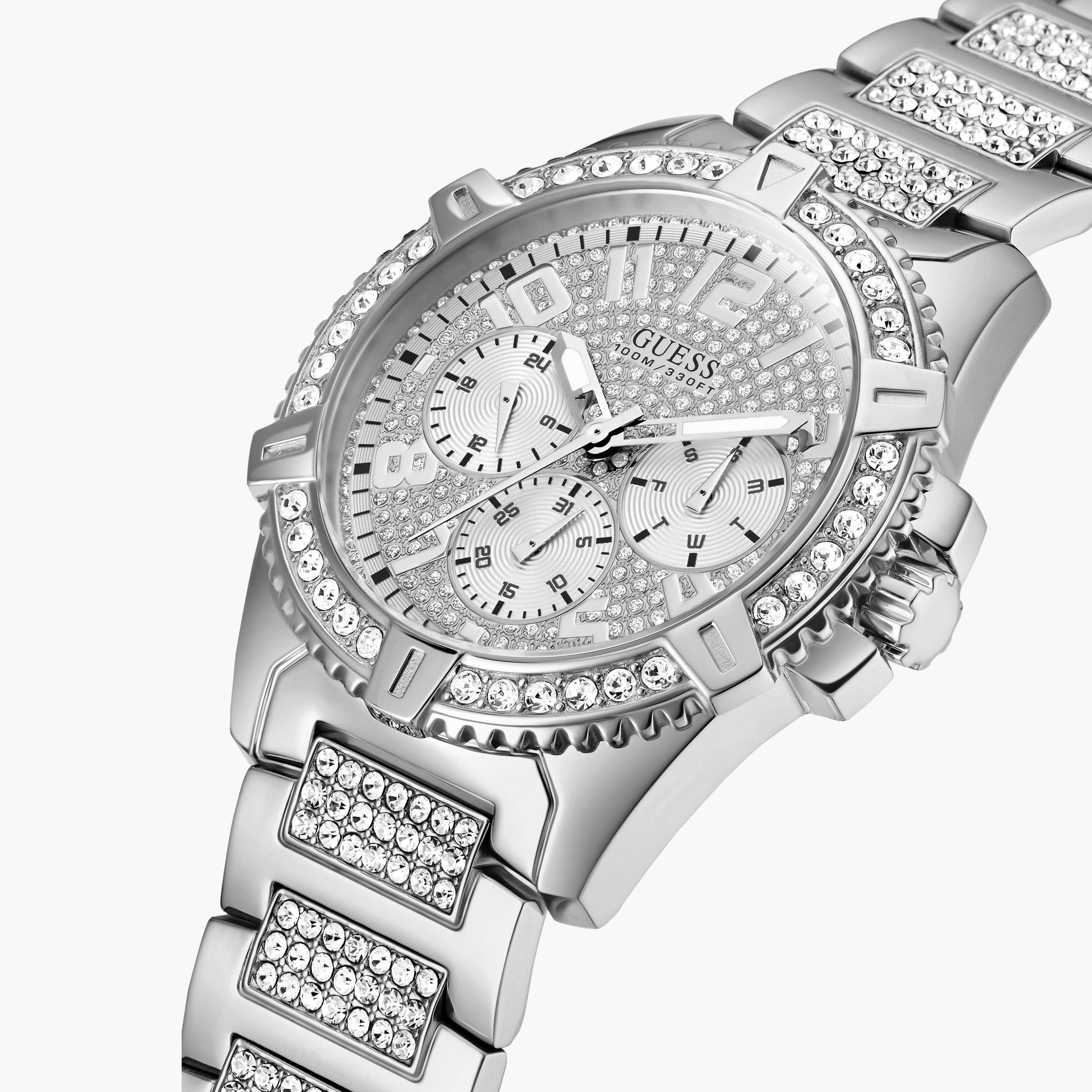 Guess Men's 48 MM Silver Chronograph Stainless Steel Watch W0799G1-men-watchesandjewellery-watches-image-4