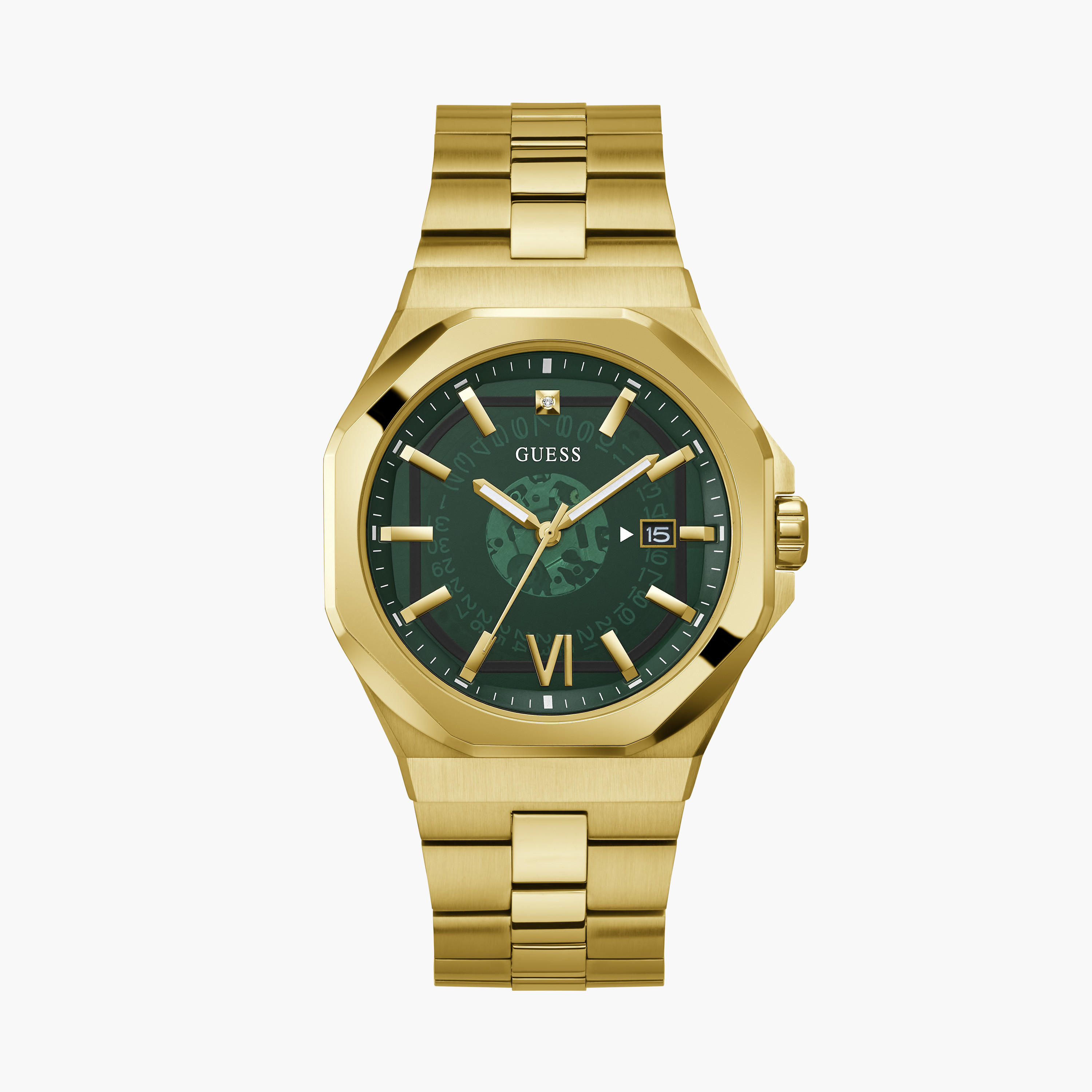 Guess Men's 42 MM Gold Analog Stainless Steel Watch GW0573G2-men-watchesandjewellery-watches-image-1
