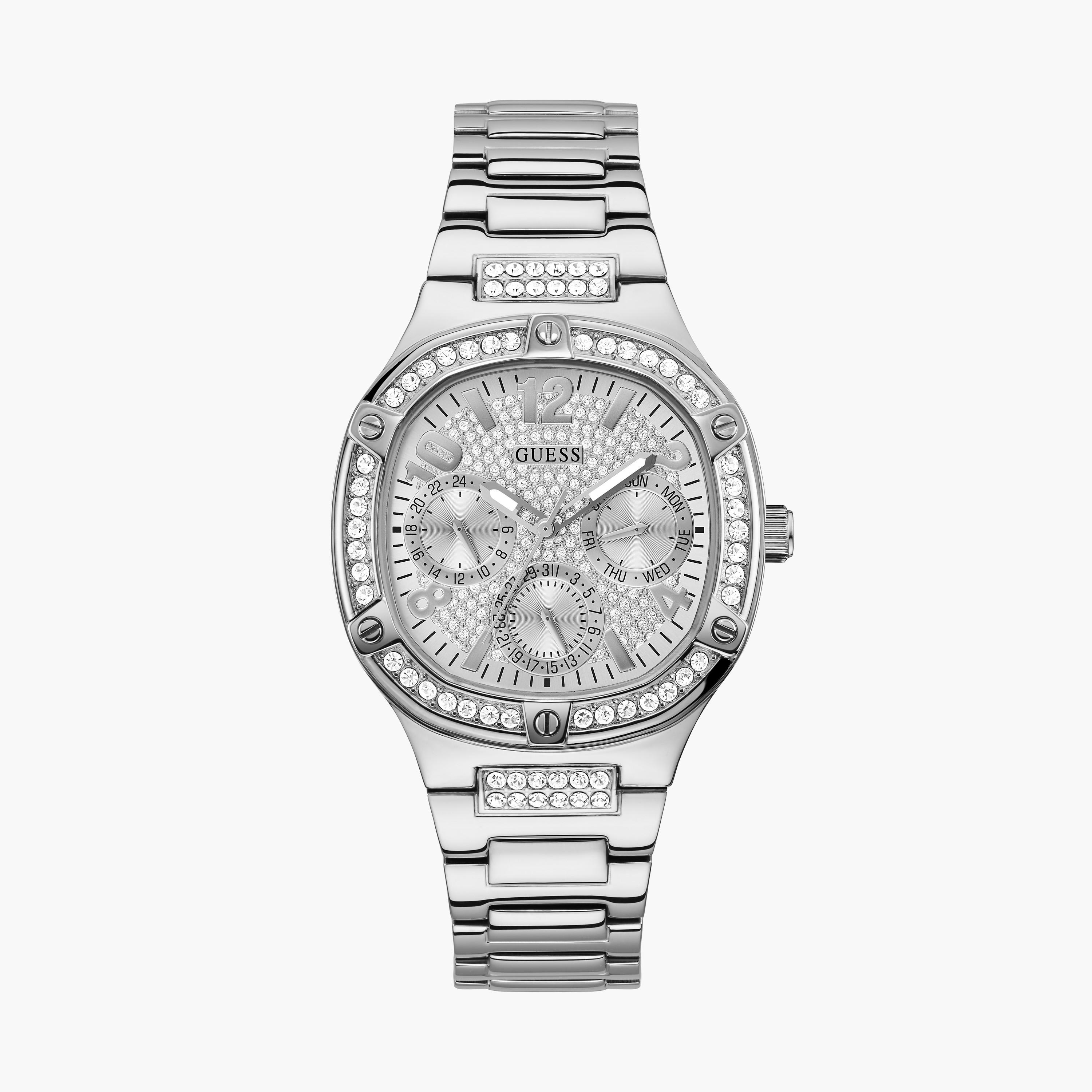 Guess Women's 40 MM Silver Chronograph Stainless Steel Watch GW0558L1-women-watchesandjewellery-watches-image-1