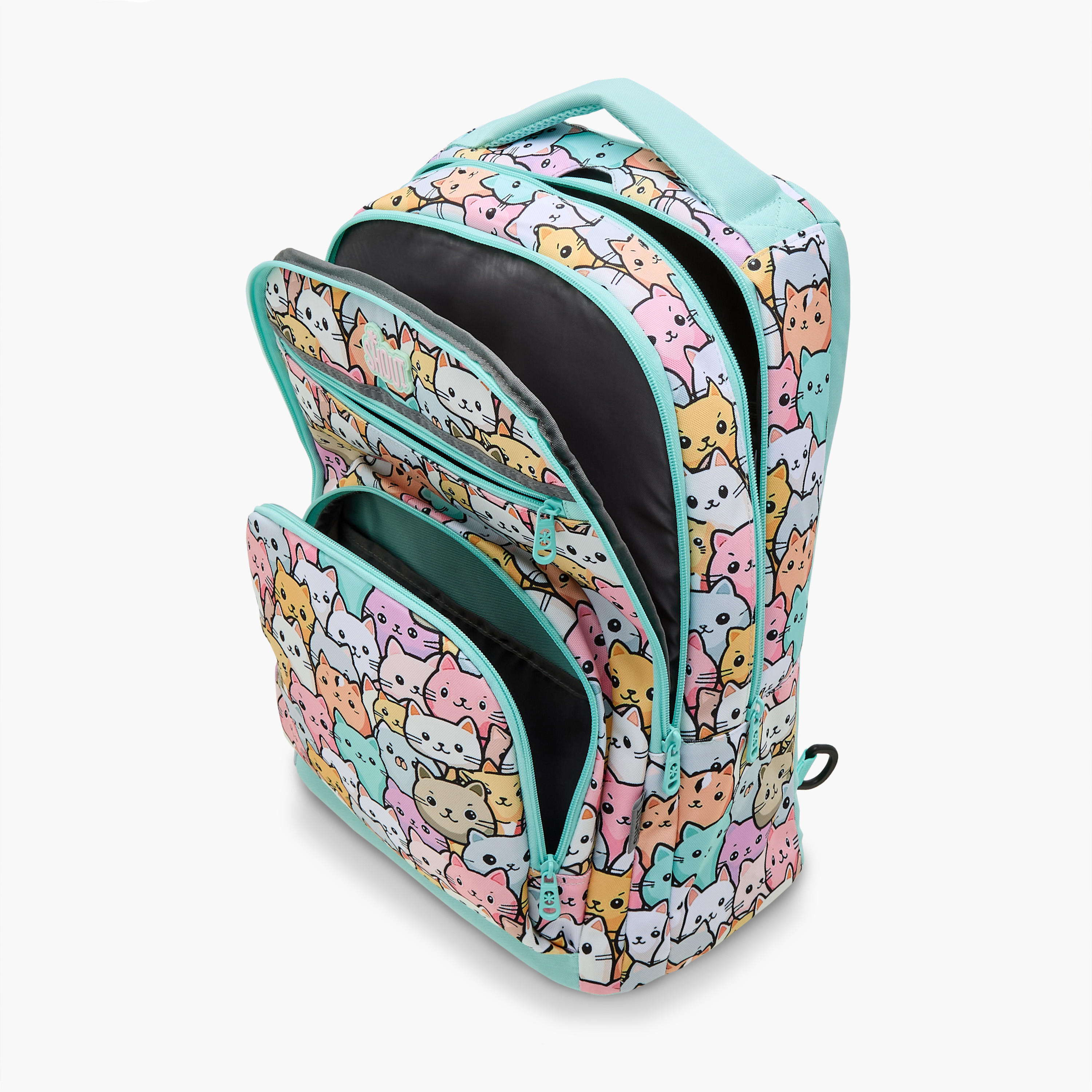 SHOUT Cat Print 3-Compartment Backpack with Adjustable Straps and Zip Closure - 32x20x45 cms-school-bagsandbackpacks-backpacks-image-11