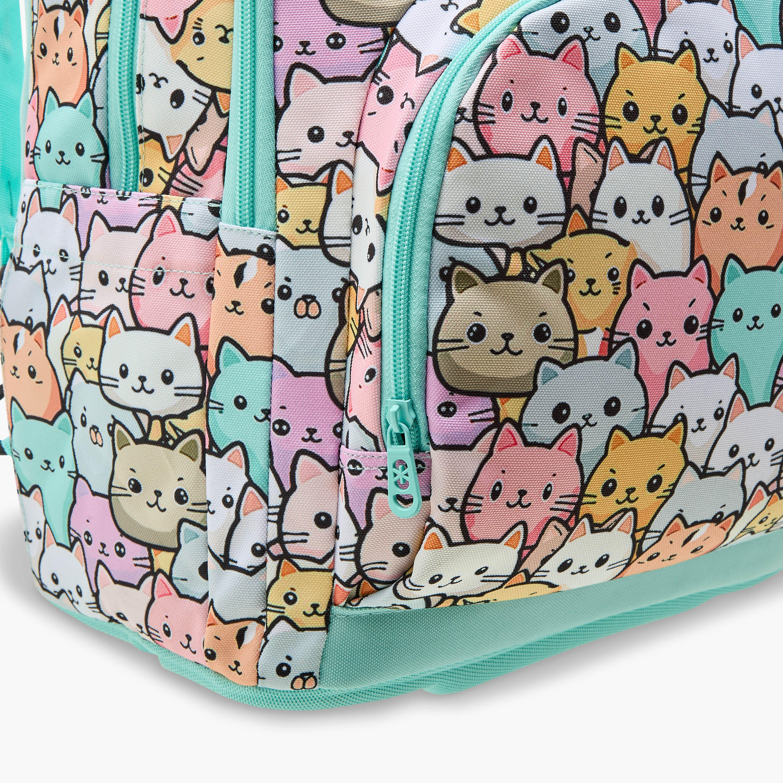 SHOUT Cat Print 3-Compartment Backpack with Adjustable Straps and Zip Closure - 32x20x45 cms-school-bagsandbackpacks-backpacks-image-9