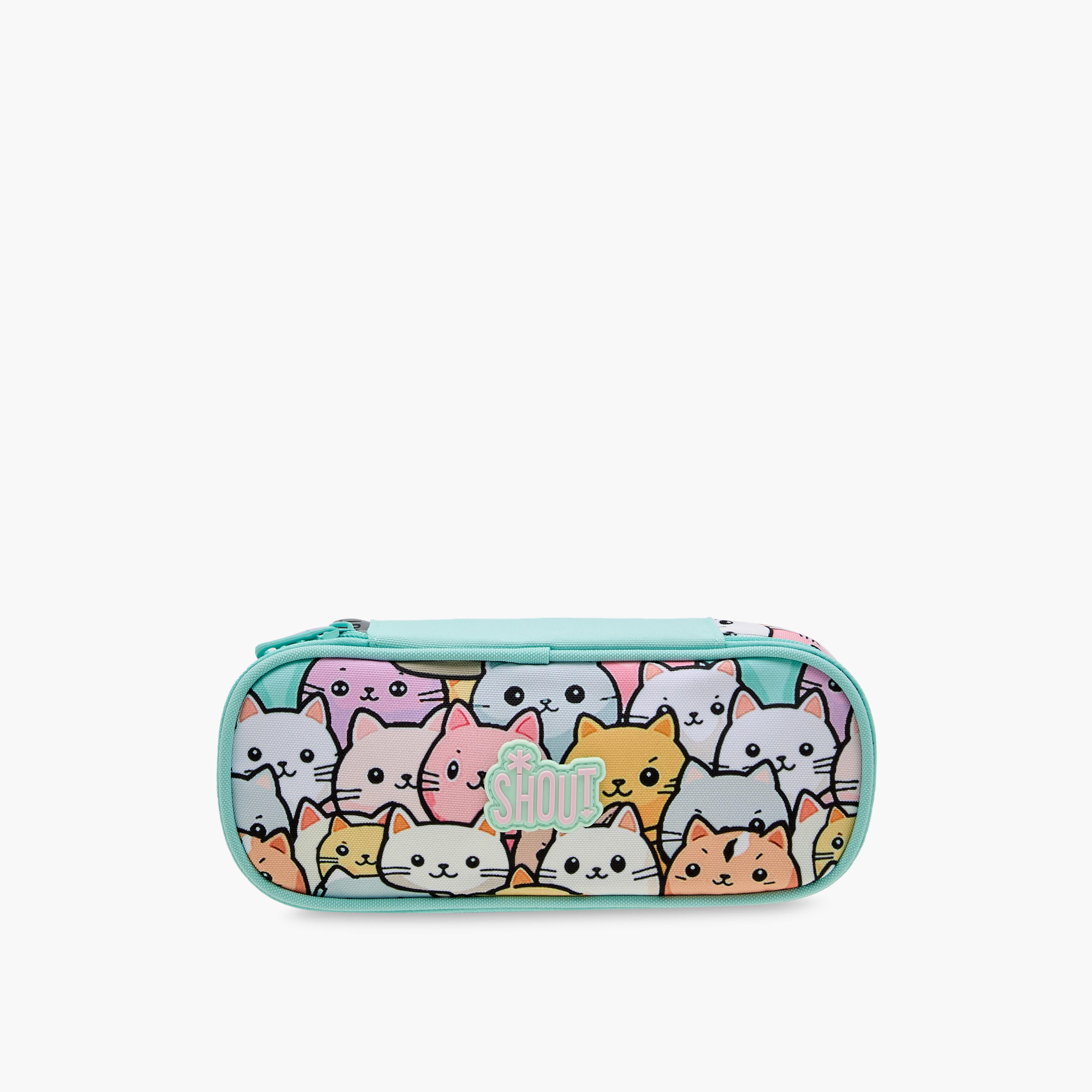 SHOUT Cat Print Pencil Case with Zip Closure-school-stationery-pencilcases-image-1