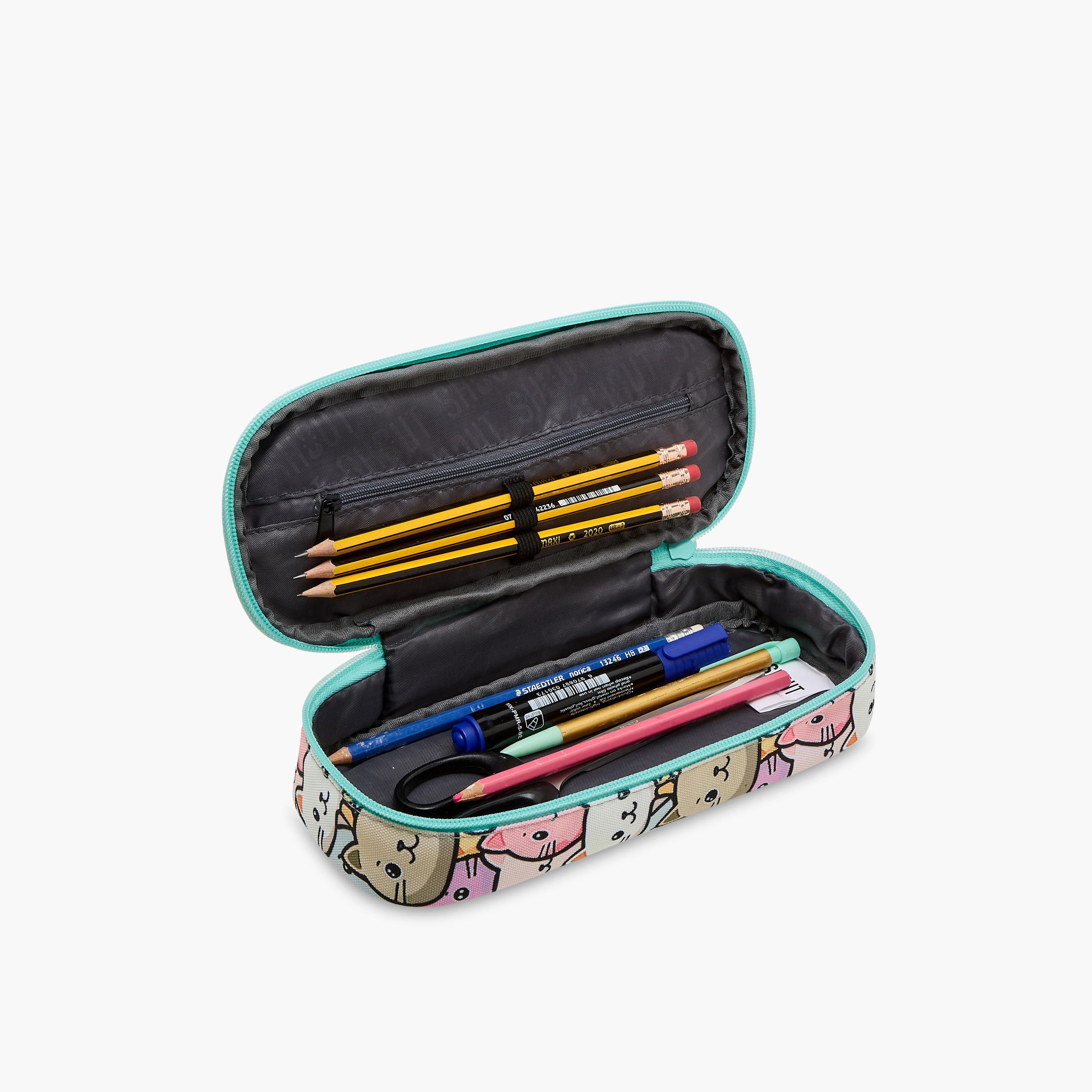 SHOUT Cat Print Pencil Case with Zip Closure-school-stationery-pencilcases-image-5
