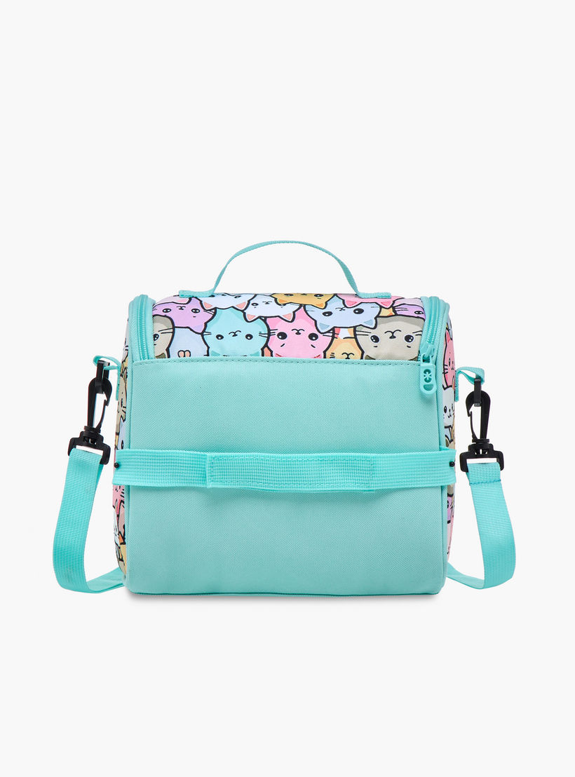 SHOUT Cat Print Lunch Bag with Adjustable Strap and Zip Closure-school-lunchessentials-lunchbags-image-3