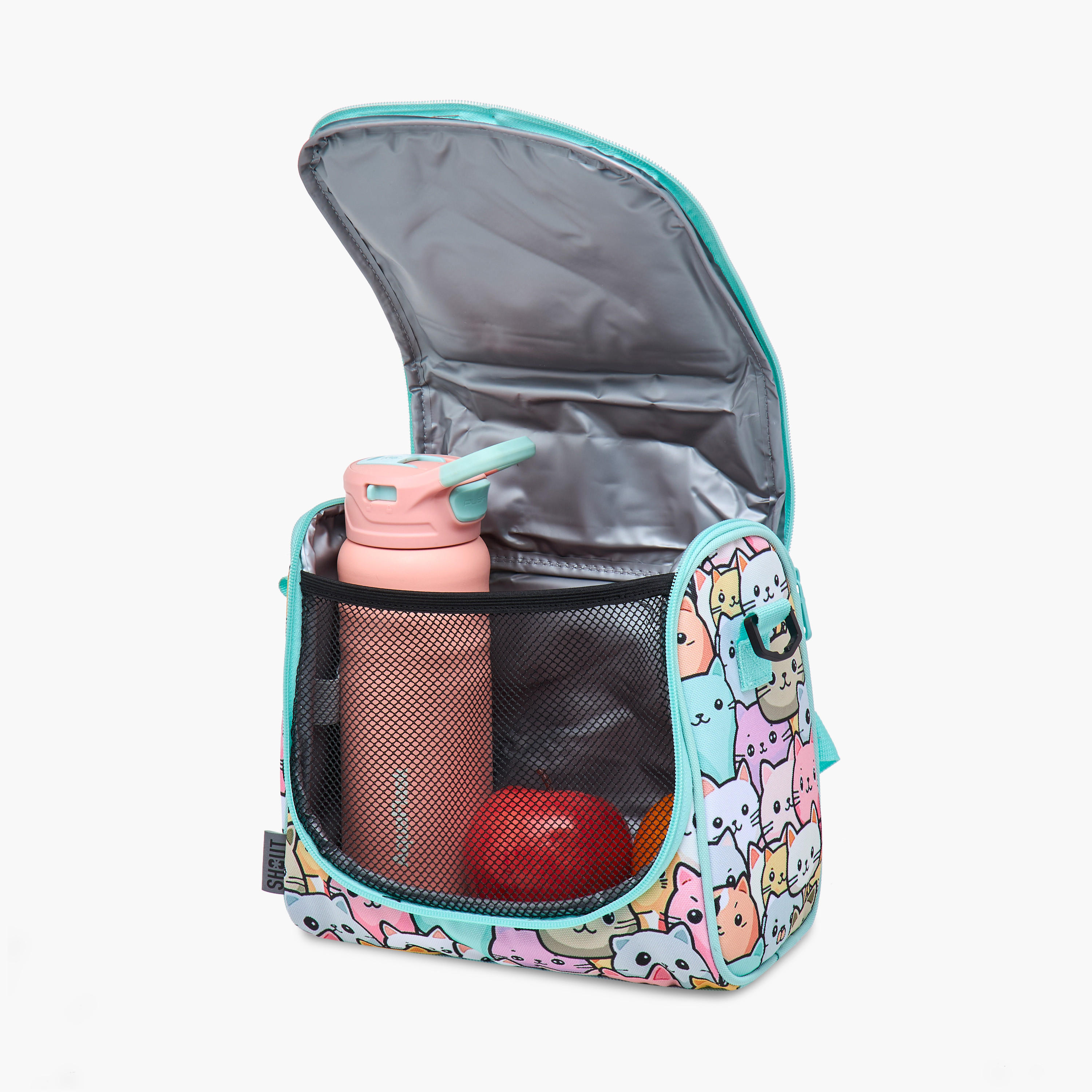 SHOUT Cat Print Lunch Bag with Adjustable Strap and Zip Closure-school-lunchessentials-lunchbags-image-7