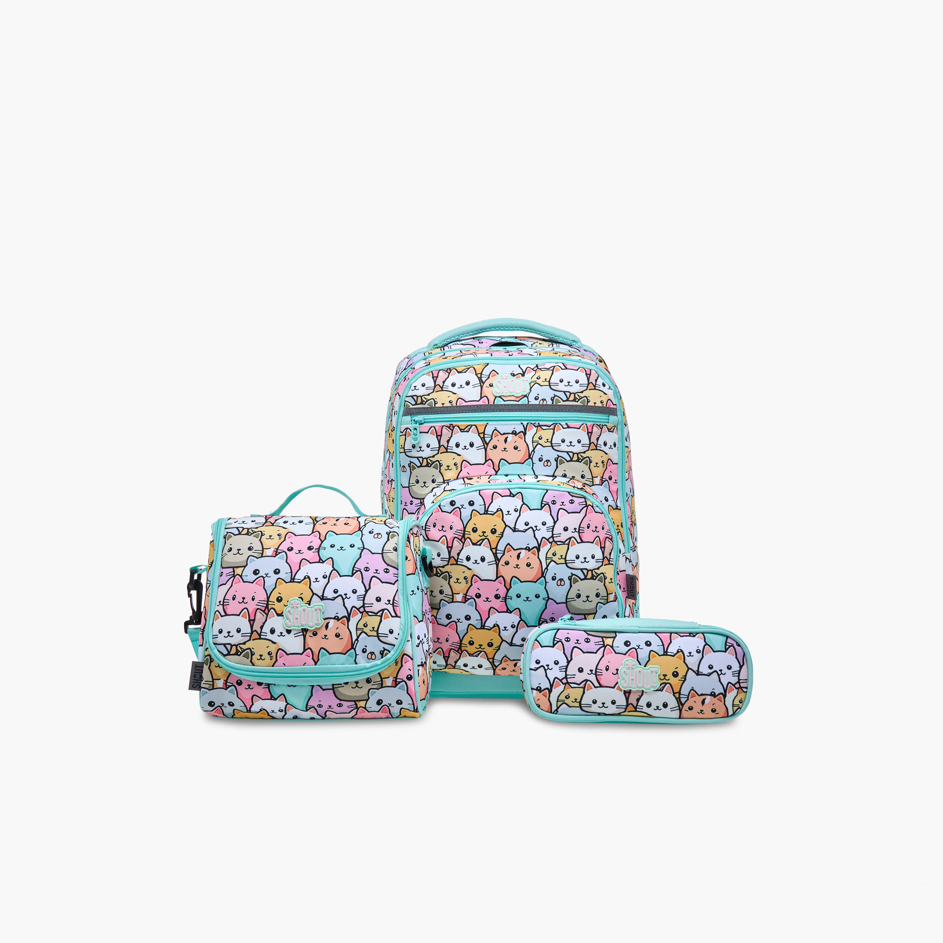 SHOUT Cat Print Lunch Bag with Adjustable Strap and Zip Closure-school-lunchessentials-lunchbags-image-9
