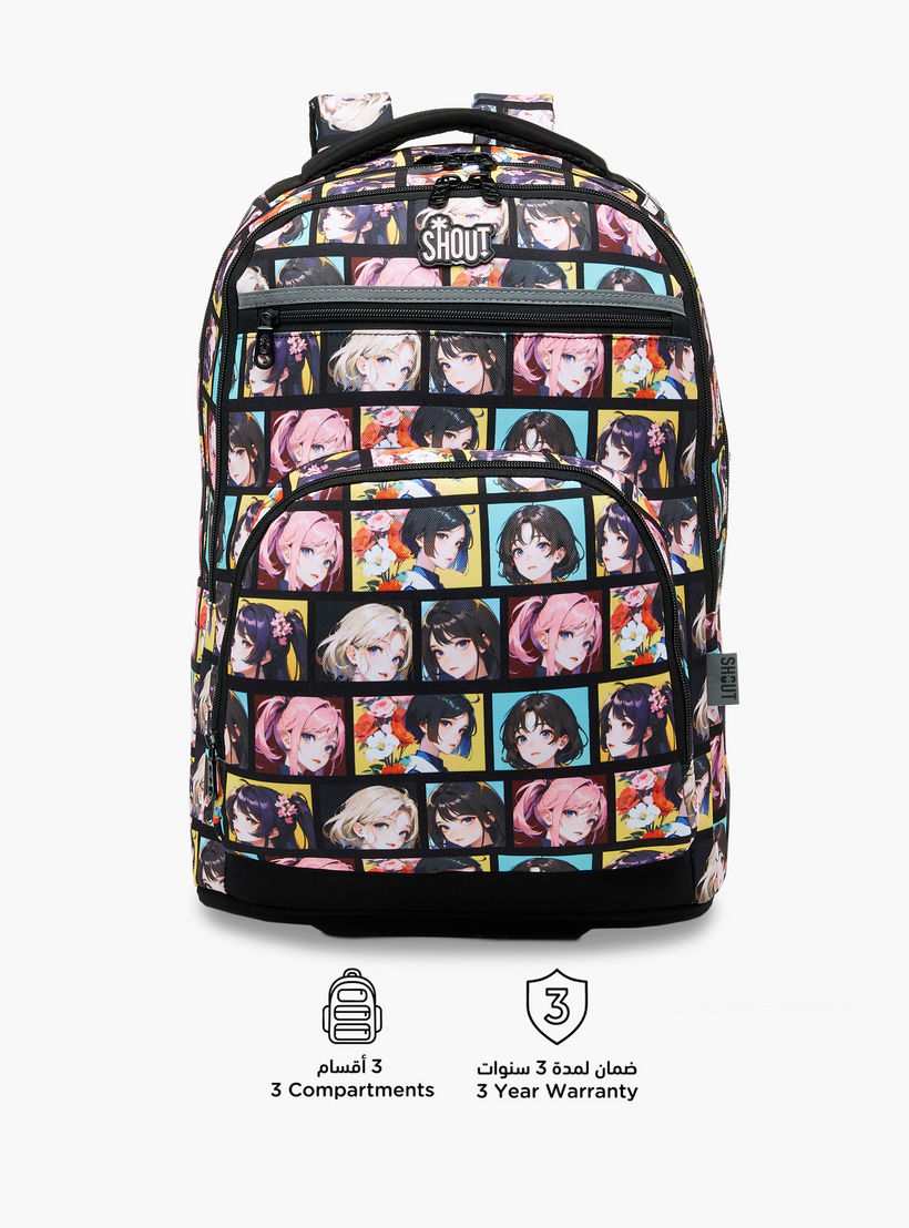 شنطة ظهر بطبعات أنمي بـ3 أقسام بحمّالات قابلة للتعديل وسحاب إغلاق - 32 × 20 × 45 سم-school-bagsandbackpacks-backpacks-image-4