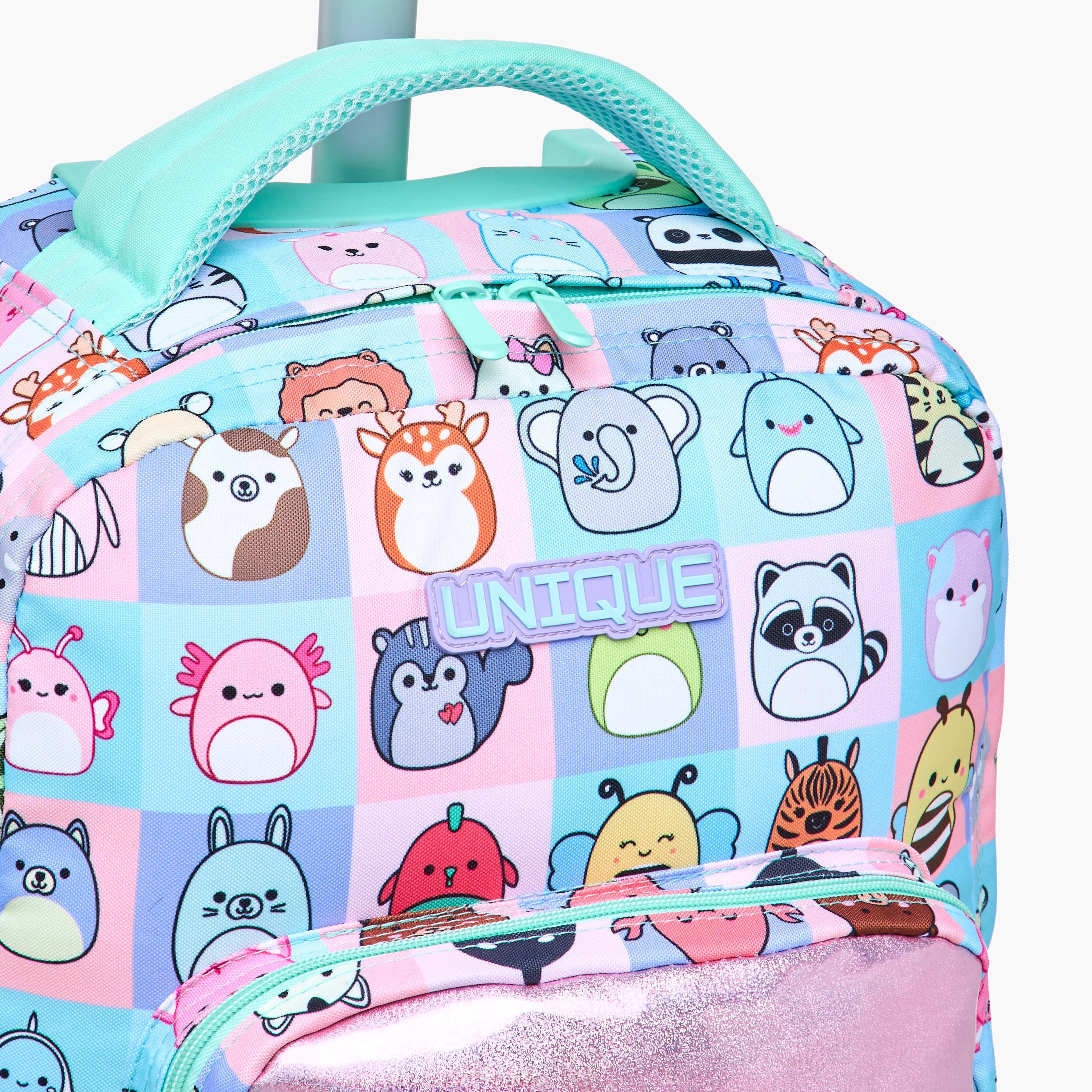 Unique-O Animal Print Trolley Bag for Girls 5-8 Years with Retractable Handle -school-bagsandbackpacks-trolleybags-image-10