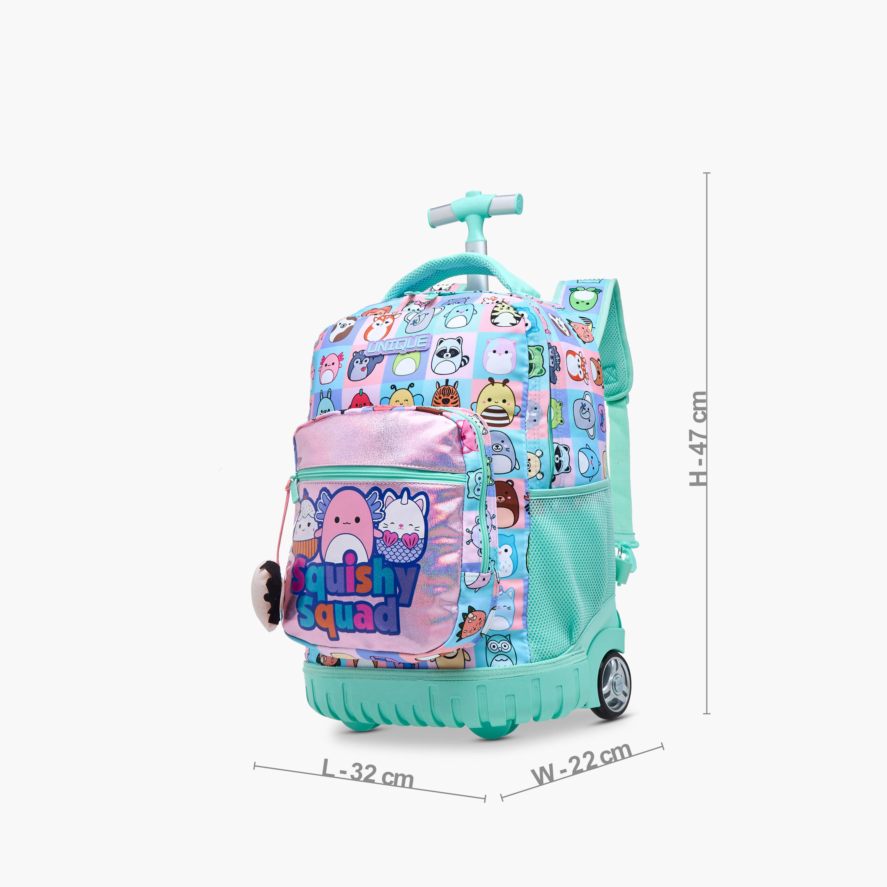 Unique-O Animal Print Trolley Bag for Girls 5-8 Years with Retractable Handle -school-bagsandbackpacks-trolleybags-image-2